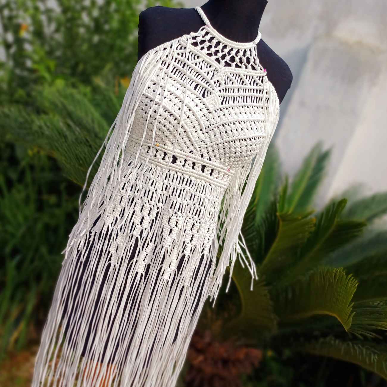 Handgefertigtes Makramee-Kleid – Ideal für Strandspaziergänge und Abendessen