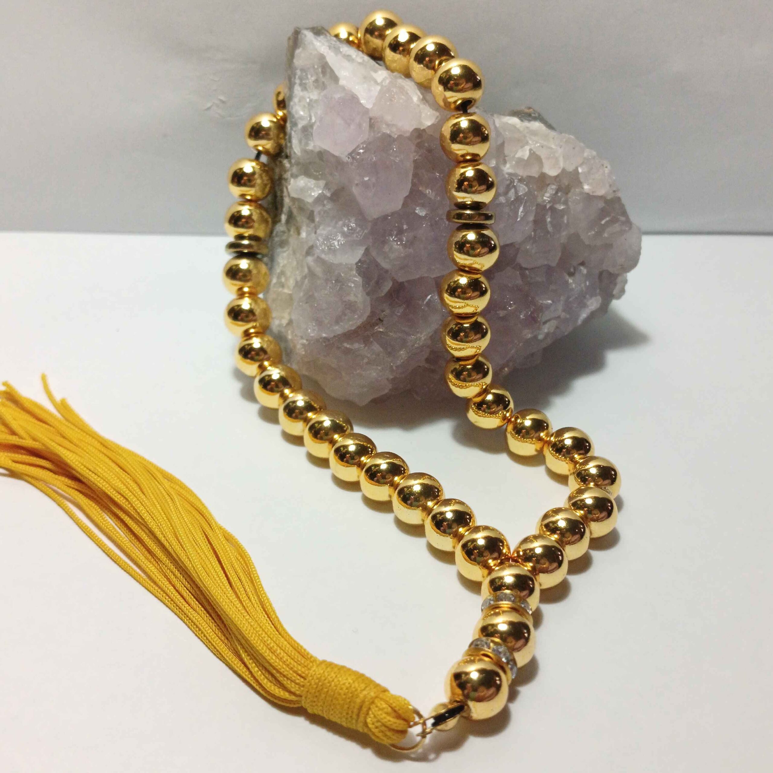 Goldener Hämatit-Rosenkranz – 33 Gebetsperlen Tasbih