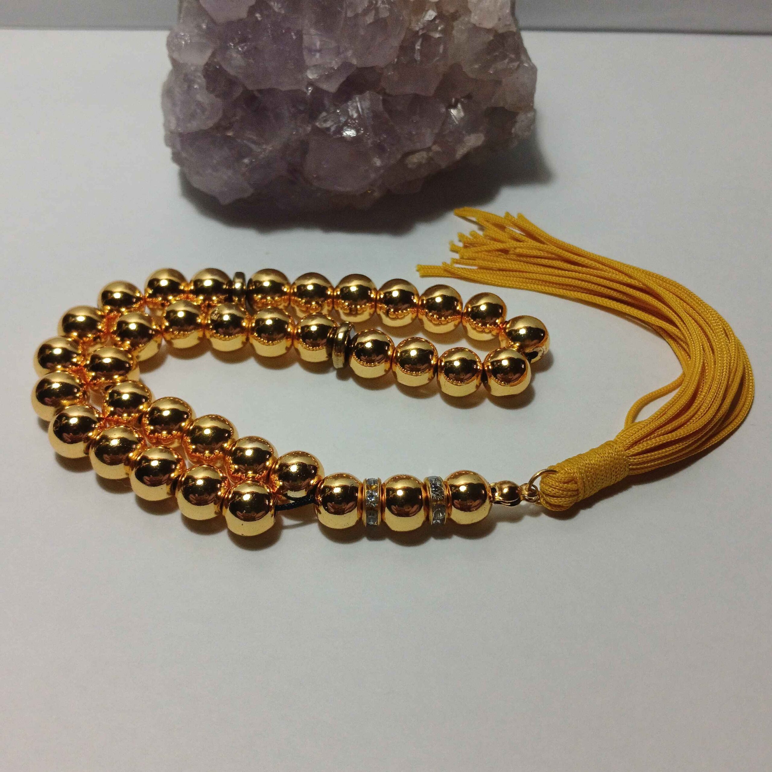 Goldener Hämatit-Rosenkranz – 33 Gebetsperlen Tasbih