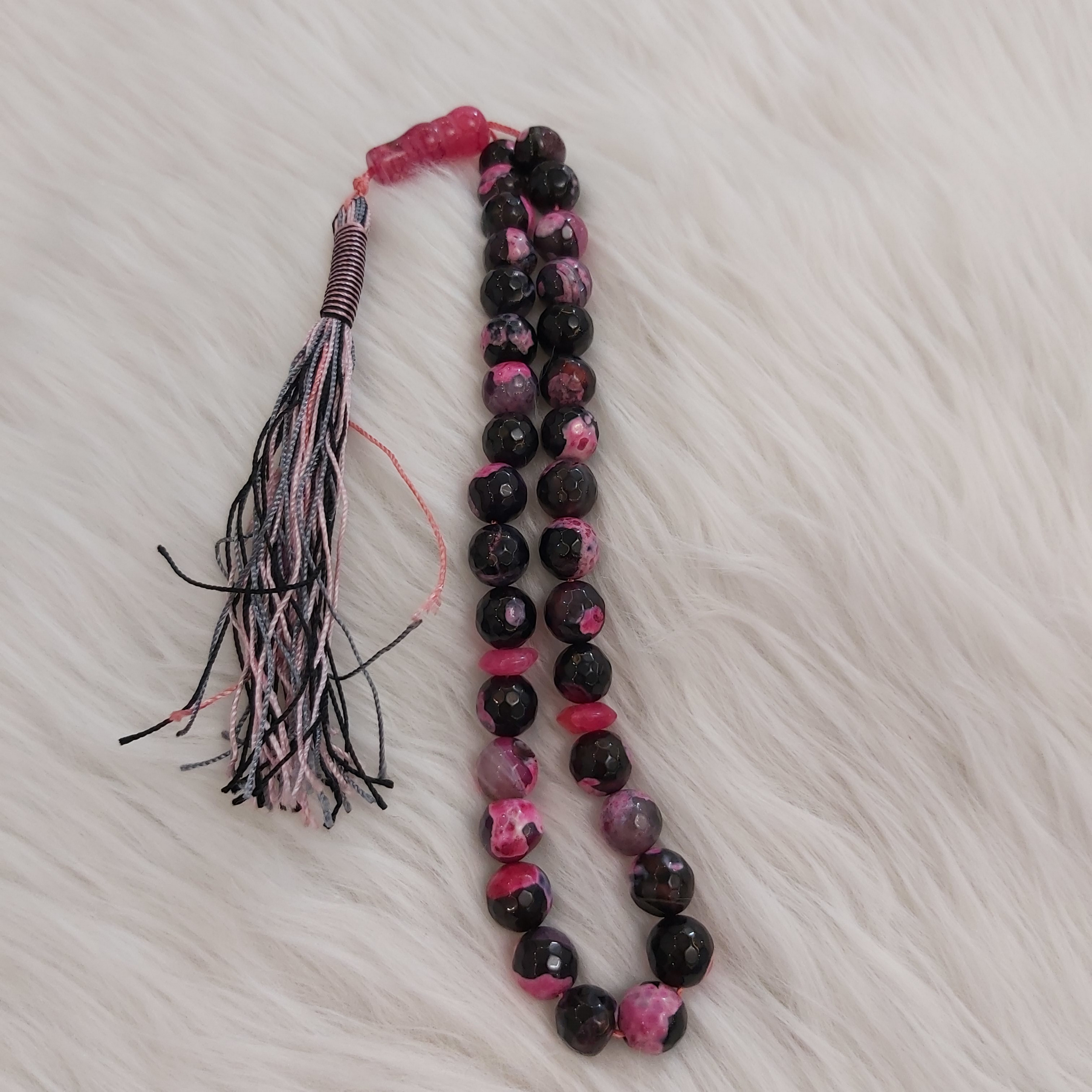 Madagaskar-Achat-Rosenkranz – 33 Gebetsperlen Misbaha