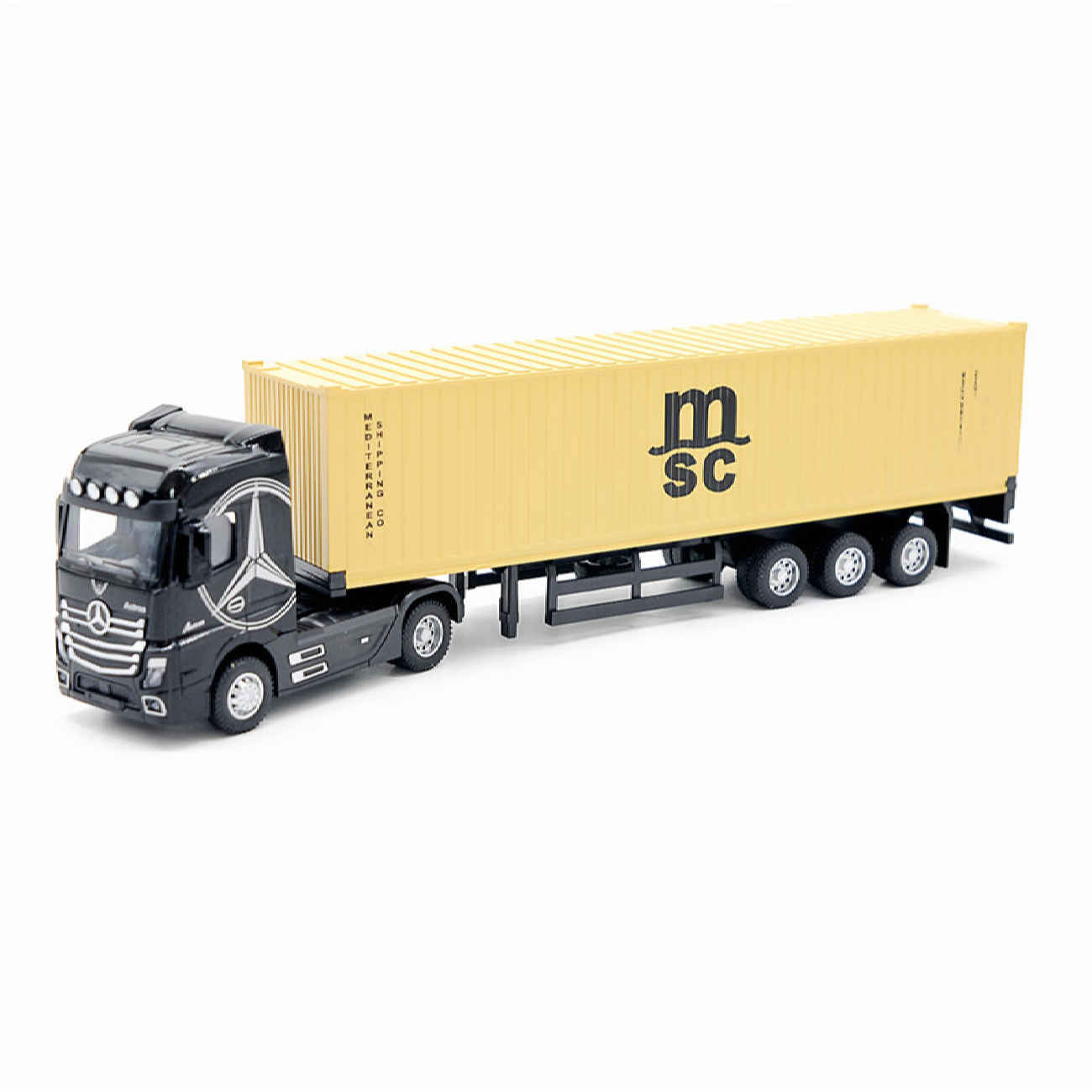 Mercedes-Benz Actros 1996 Spielzeug-Lkw – Mit MSC-Container und detaillierten Verzierungen