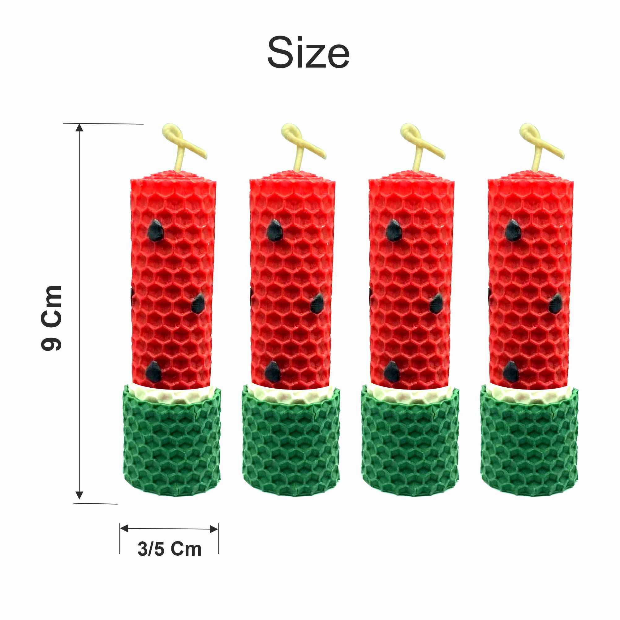 Persische Kerze für die Yalda-Nacht – Kleines Wassermelonen-Modell, Set aus 4