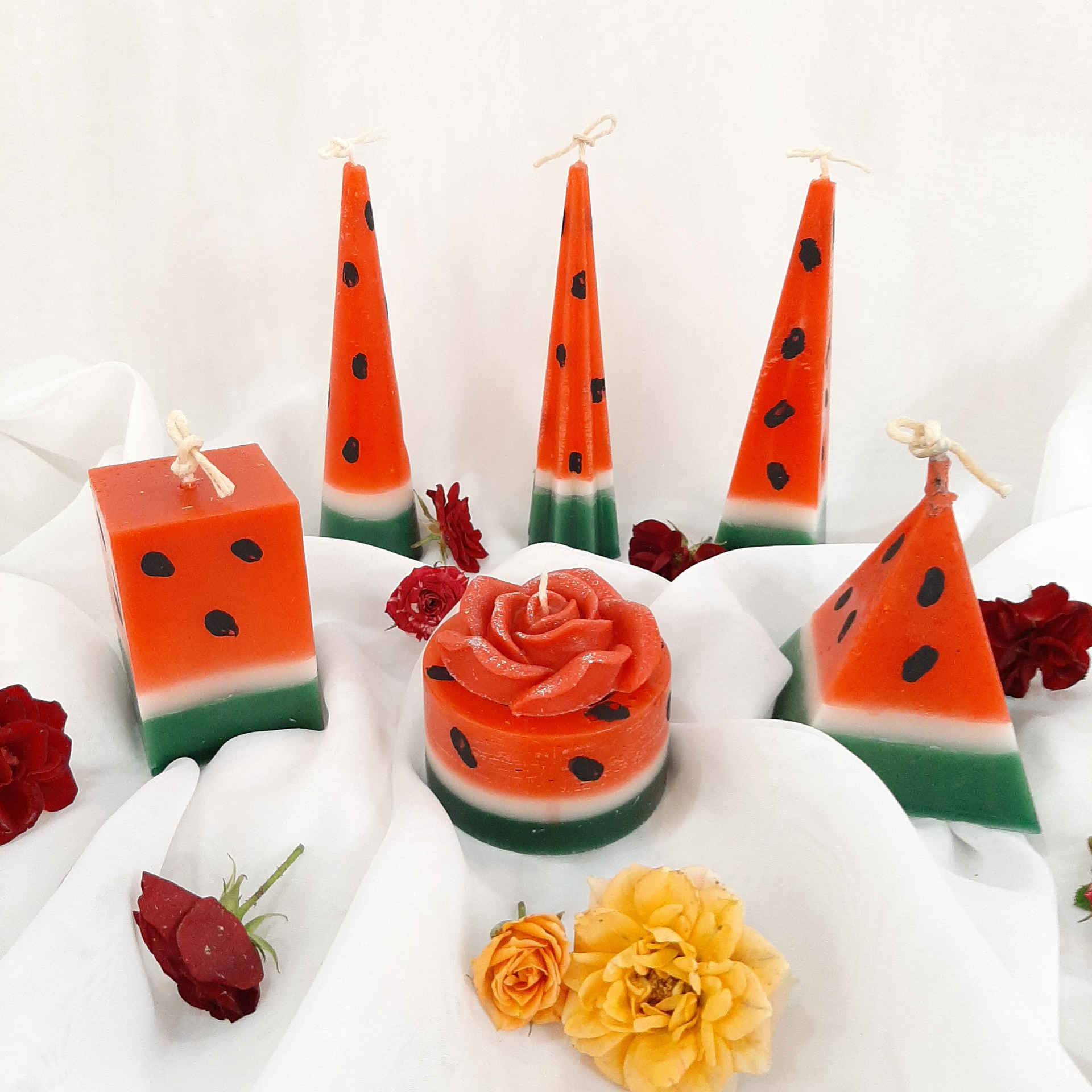 Wassermelonenkerzen Set – Kleines Modell (6er-Pack), Ideal für Shabe Yalda
