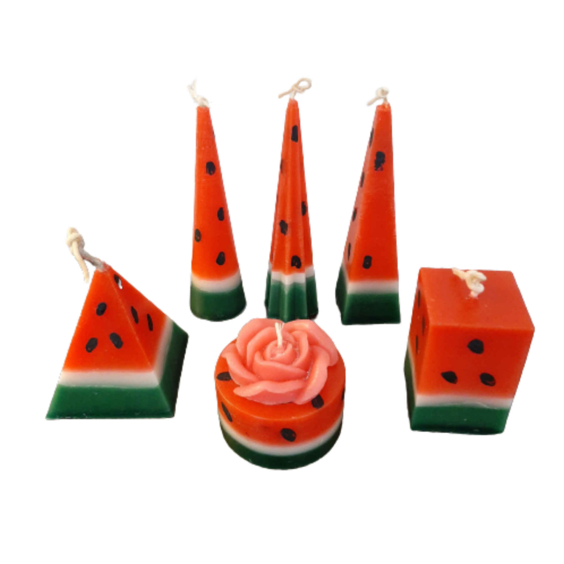 Wassermelonenkerzen Set – Kleines Modell (6er-Pack), Ideal für Shabe Yalda