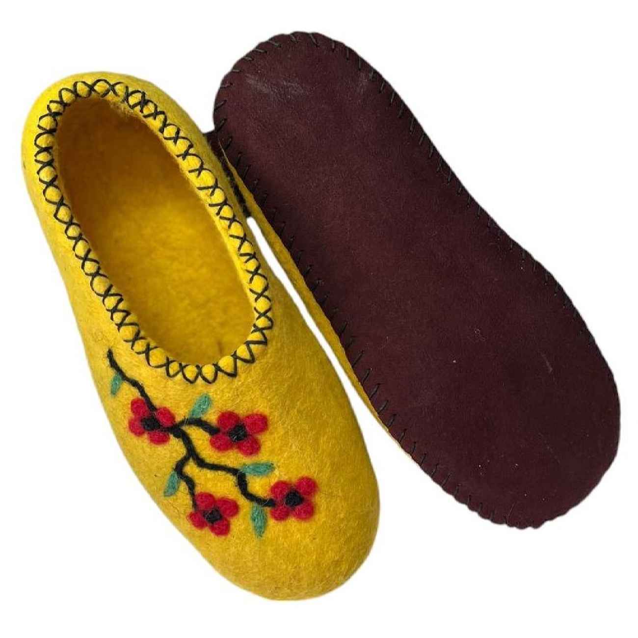 Persische handgefertigte Wollpantoffeln für Damen mit Blumenmuster