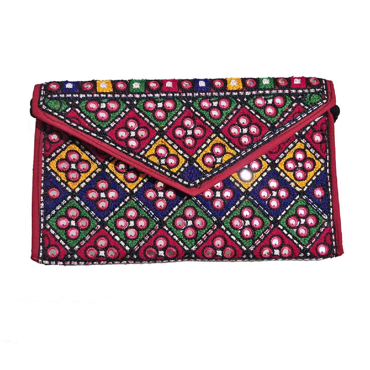 Handgefertigte persische Damen-Clutch – Suzani-Stickerei in Rosa