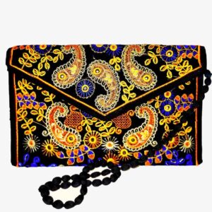 Handgefertigte persische Damen-Clutch – Suzani-Stickerei mit Paisley-Muster