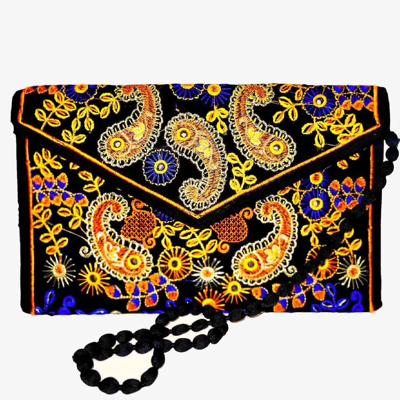 Handgefertigte persische Damen-Clutch – Suzani-Stickerei mit Paisley-Muster
