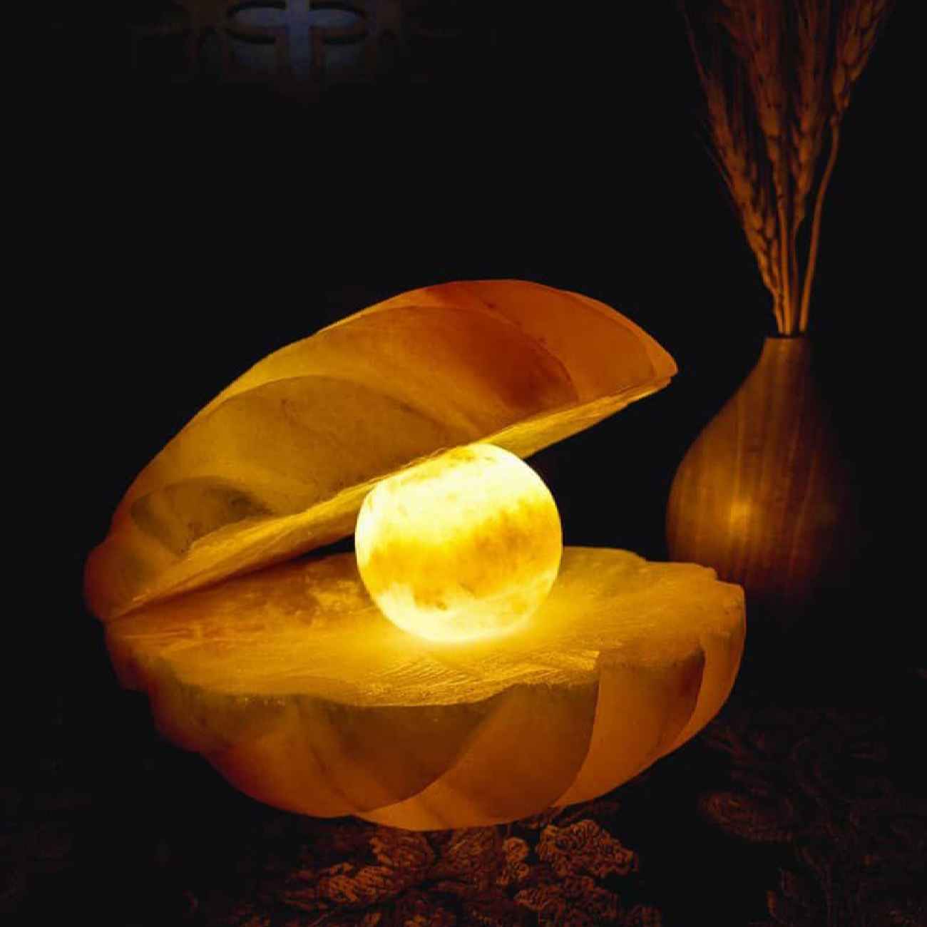 Persische Salzsteinlampe – Stresslinderndes Geschenk mit Muscheldesign