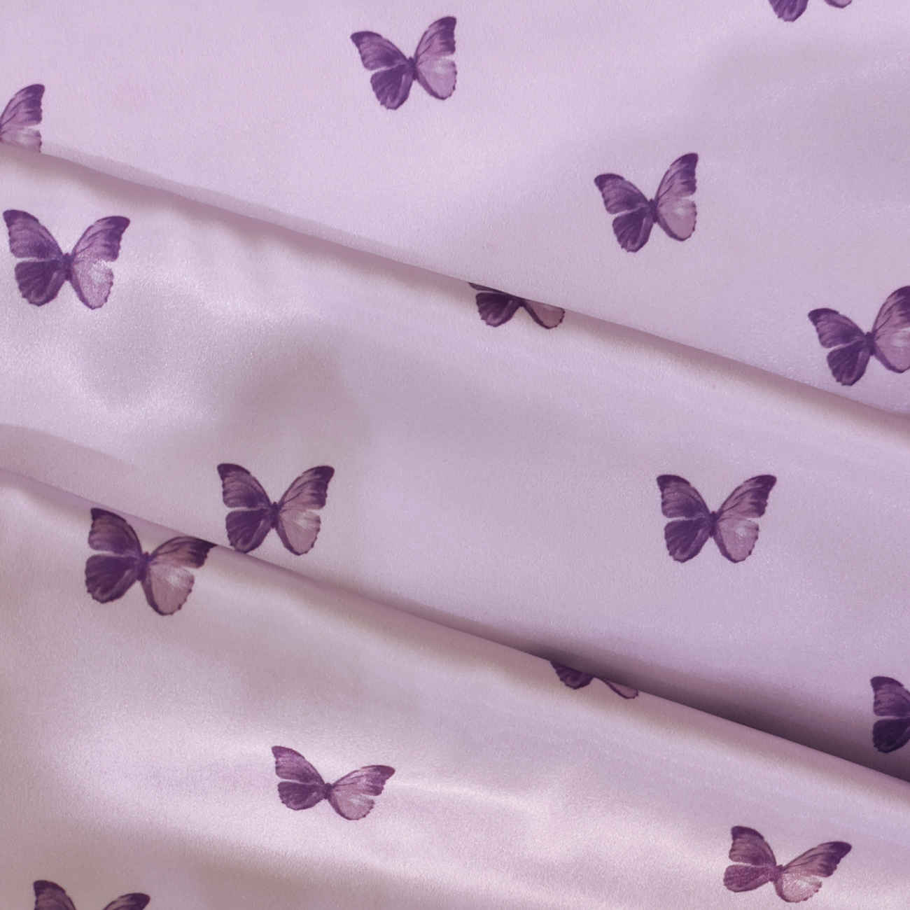 Seiden-Satin-Kissenbezug mit Schmetterlingsdesign und Haargummi (2er-Pack)