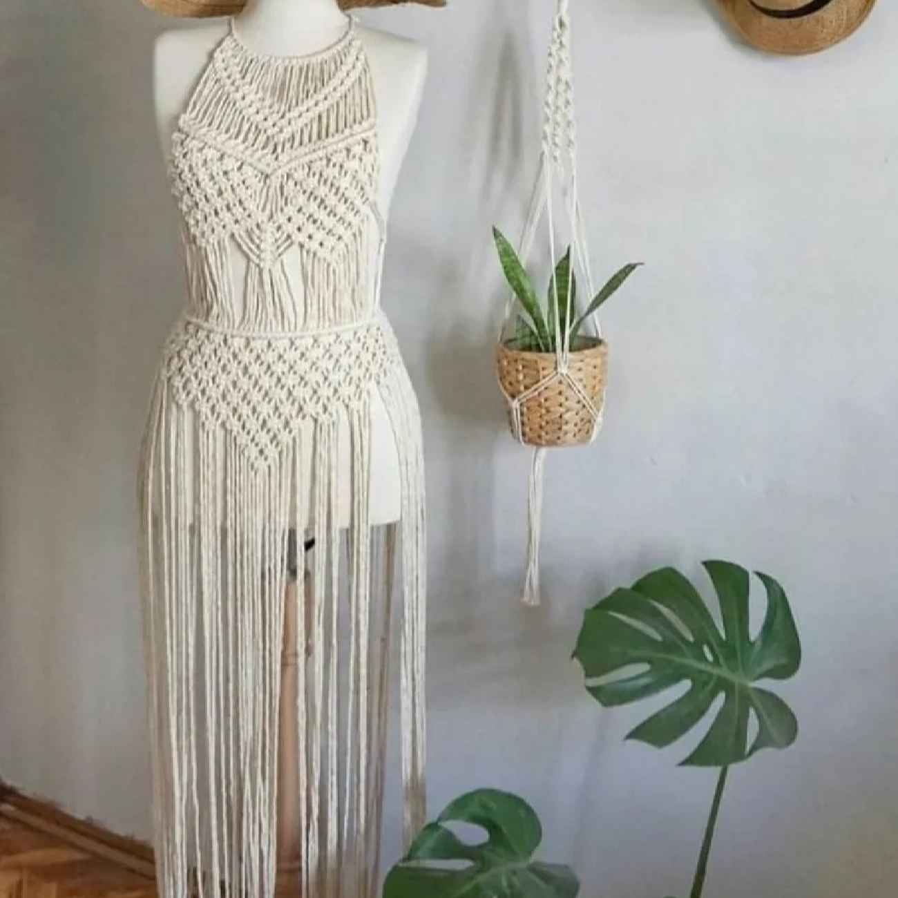 Handgefertigtes Boho-Makramee-Kleid – Ideal für Freizeit & Urlaub