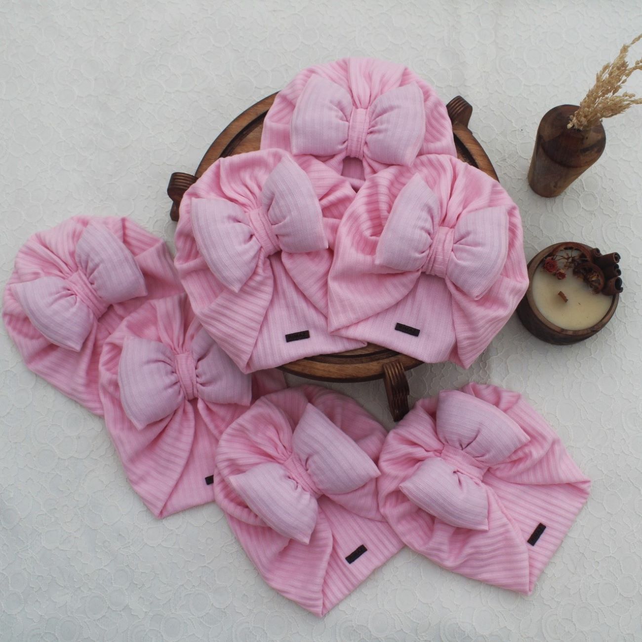 Baby-Turban – Niedliche und stylische pinke Schleife, warm und bequem