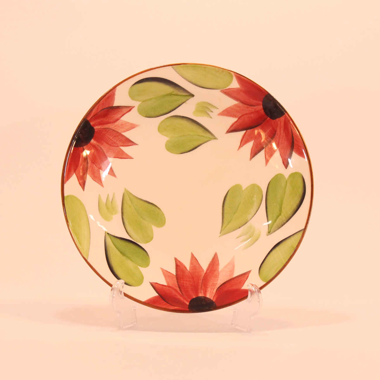 Keramikteller – Mikrowellen- und spülmaschinenfest mit Blumen-Design (6er-Set)