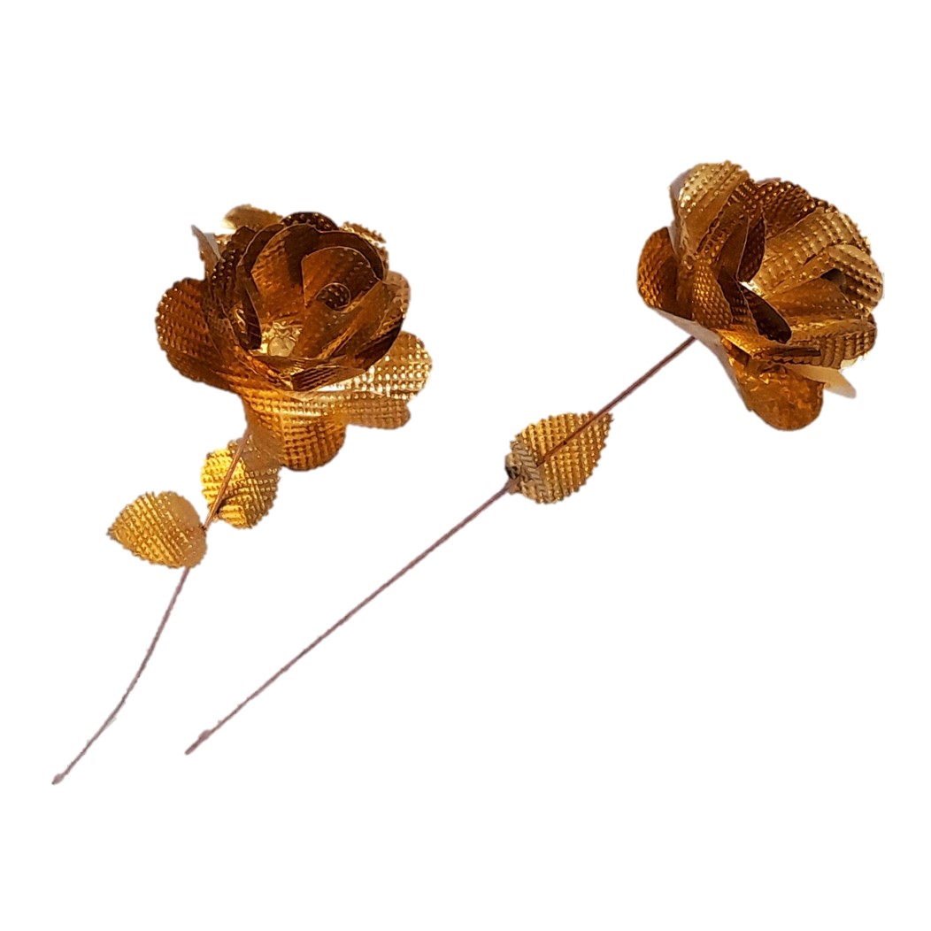 Dekorative Kupferblume mit Türkis-Details – Künstlerische Florale Kunst für Zuhause (x10)