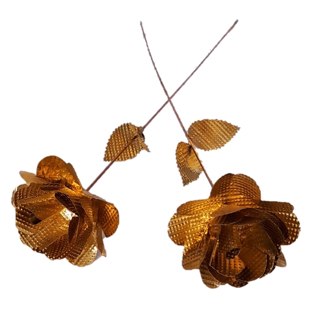 Dekorative Kupferblume mit Türkis-Details – Künstlerische Florale Kunst für Zuhause (x10)