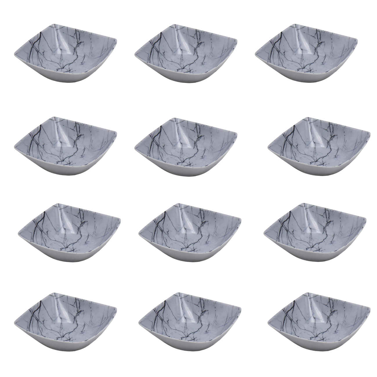 Melamin-Geschirrset, Mikrowellenfest im Marmor-Design, Packung mit 3