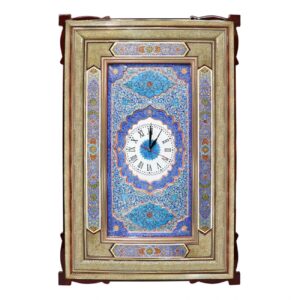 Handgefertigte persische Holzwanduhr – Khatam-Marquetterie-Kunst