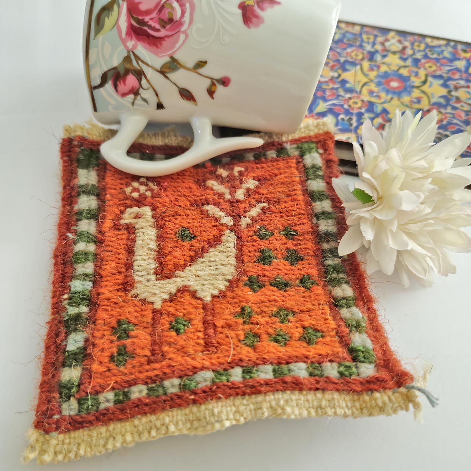 Handgewebter persischer Kilim-Untersetzer – Kunstvolles Tischdekor
