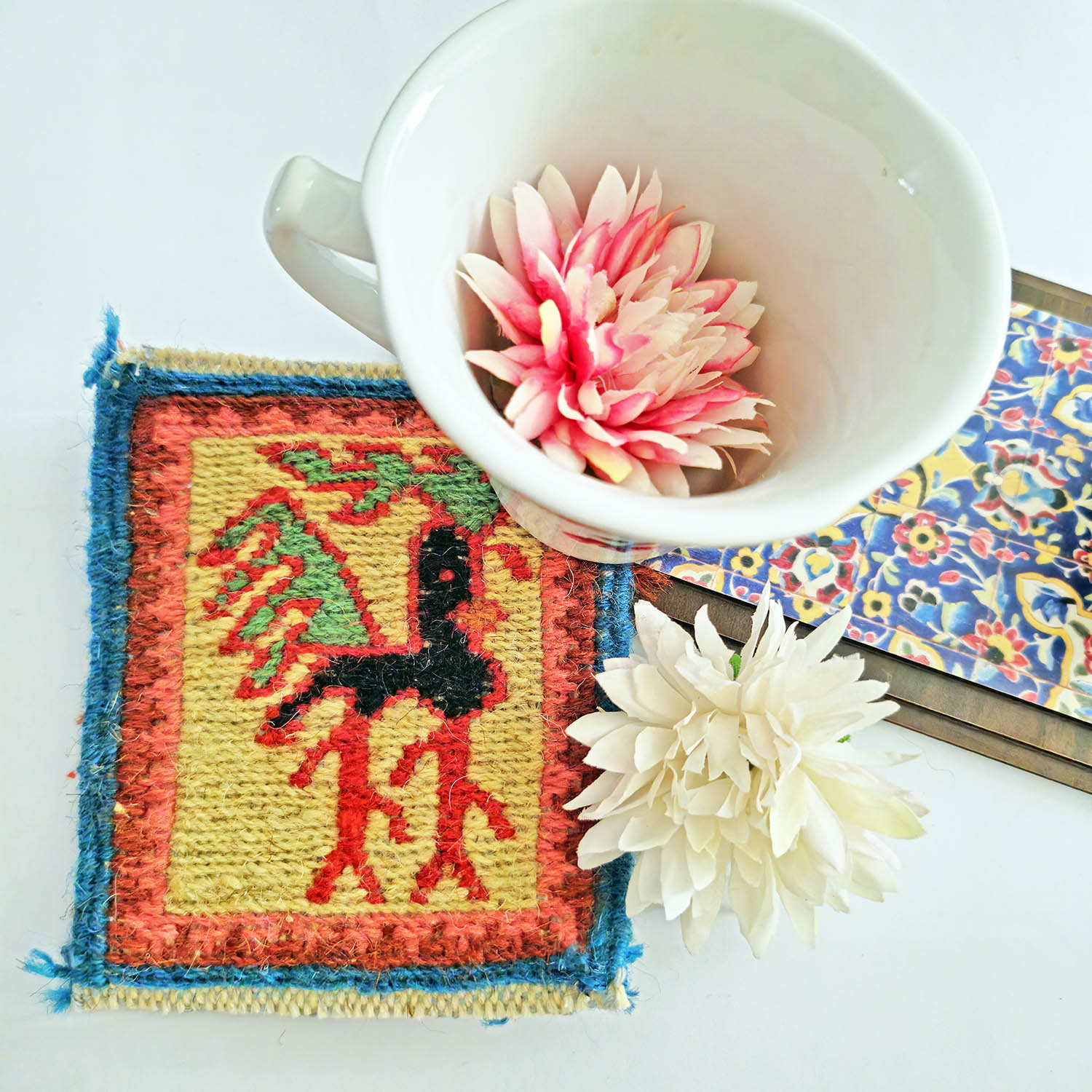 Handgewebter persischer Kilim-Untersetzer – Ideal für Heimdekoration