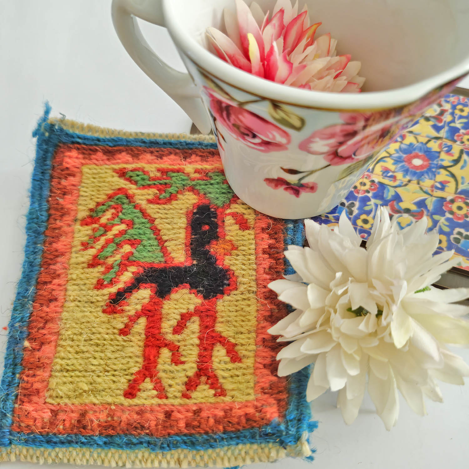 Handgewebter persischer Kilim-Untersetzer – Ideal für Heimdekoration