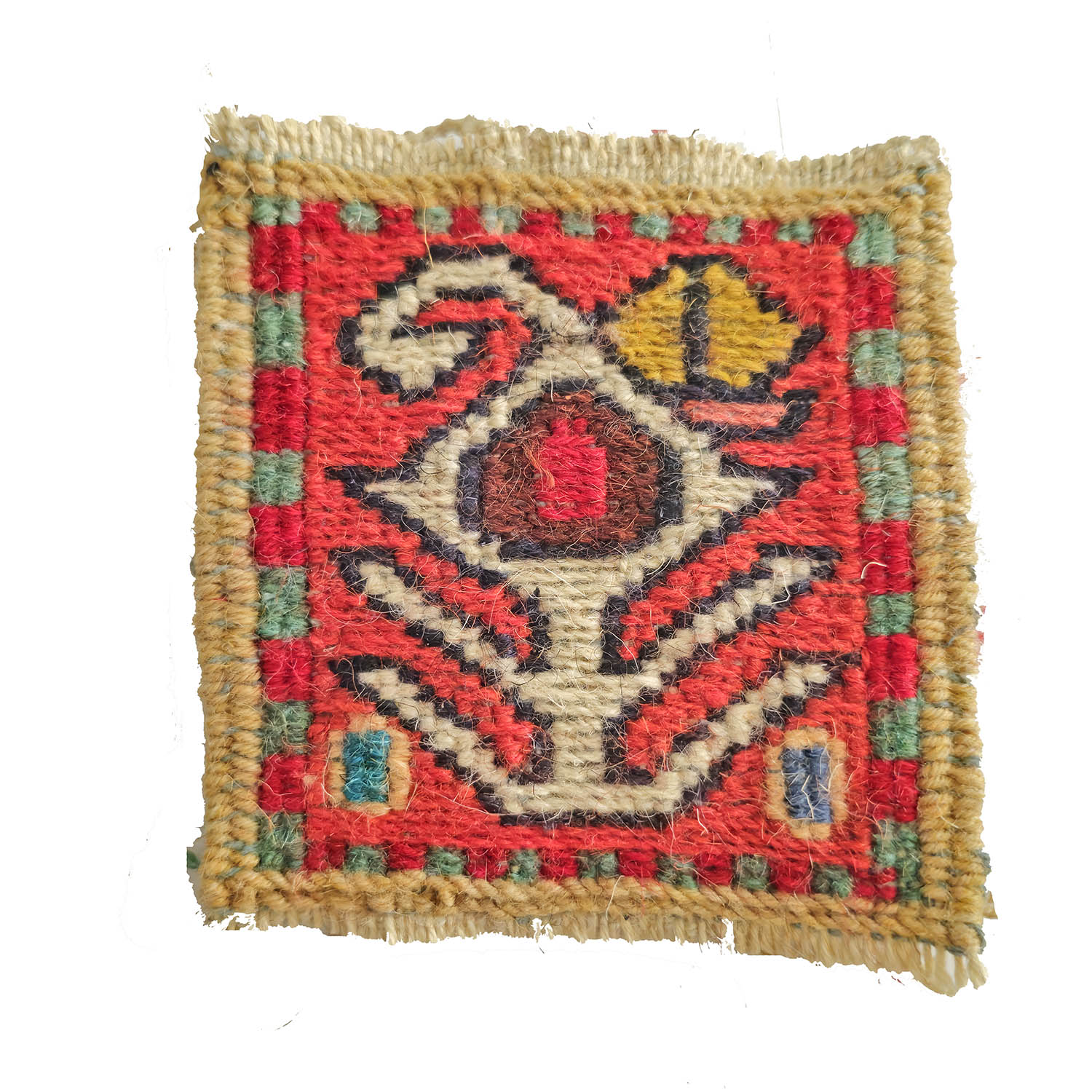Persischer Kilim-Untersetzer – Geometrisches Design