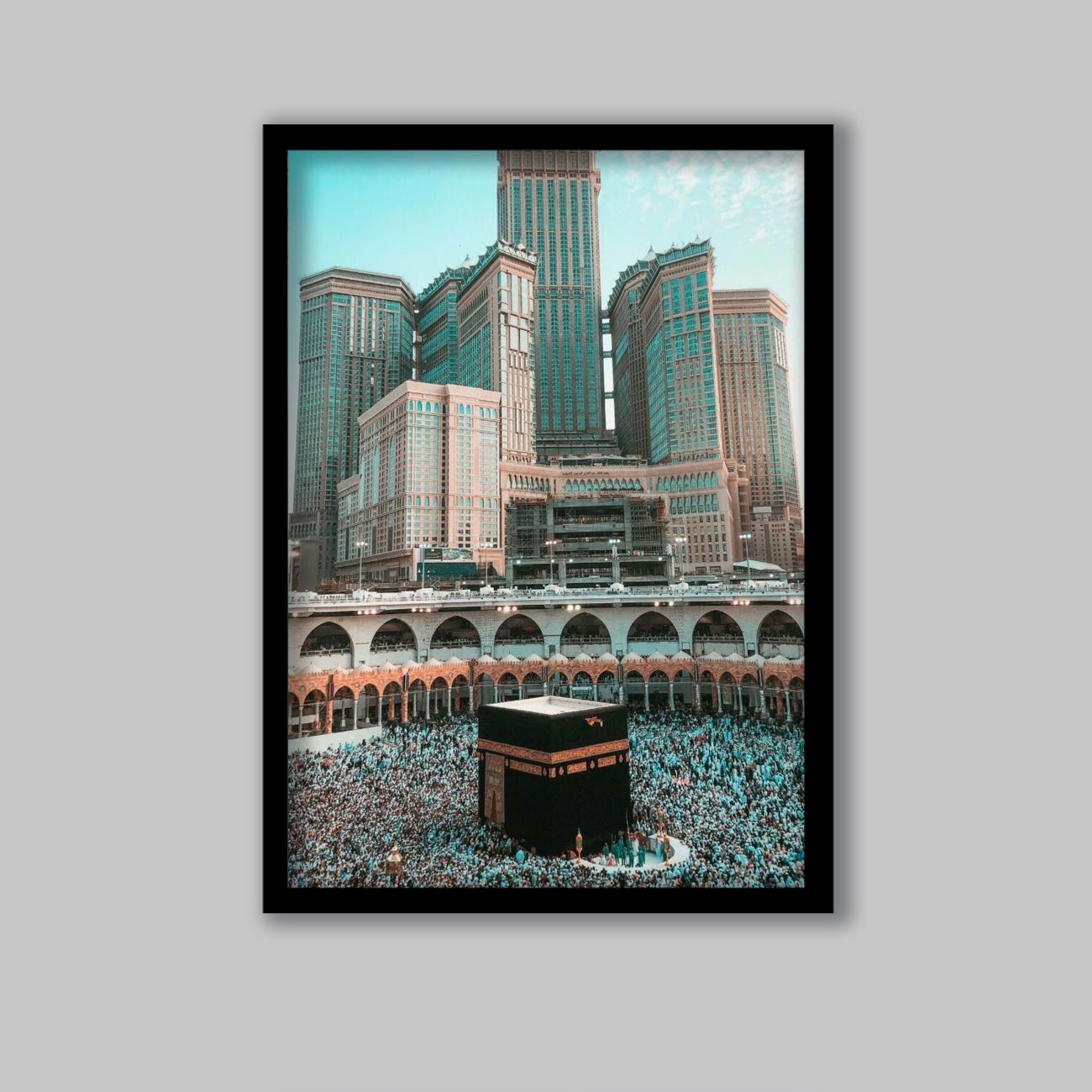 Islamische Leinwandkunst der Kaaba – Heilige Eleganz, die Kaaba im Rahmen