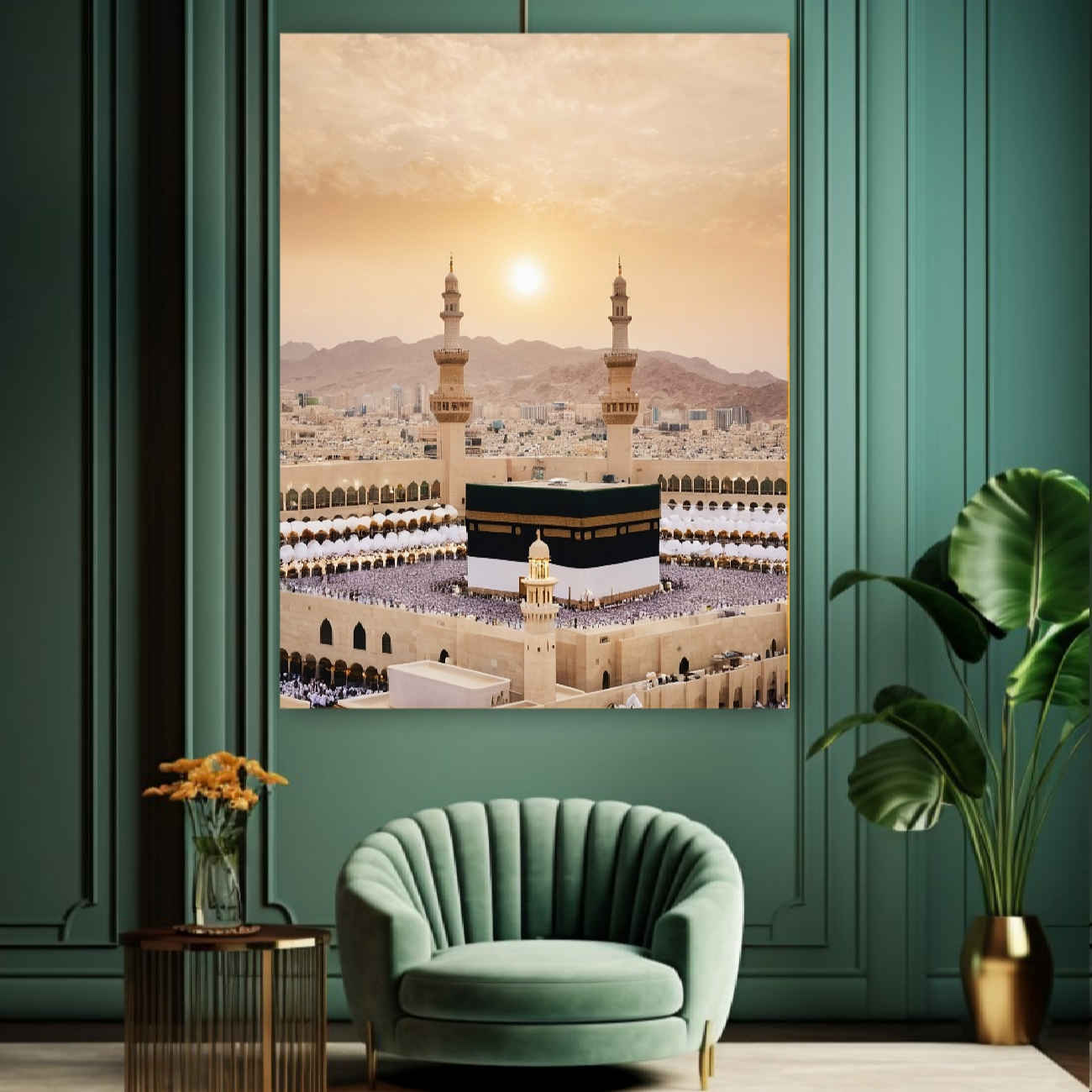 Islamische Leinwand-Wandkunst der Kaaba – Tawaf-Modell