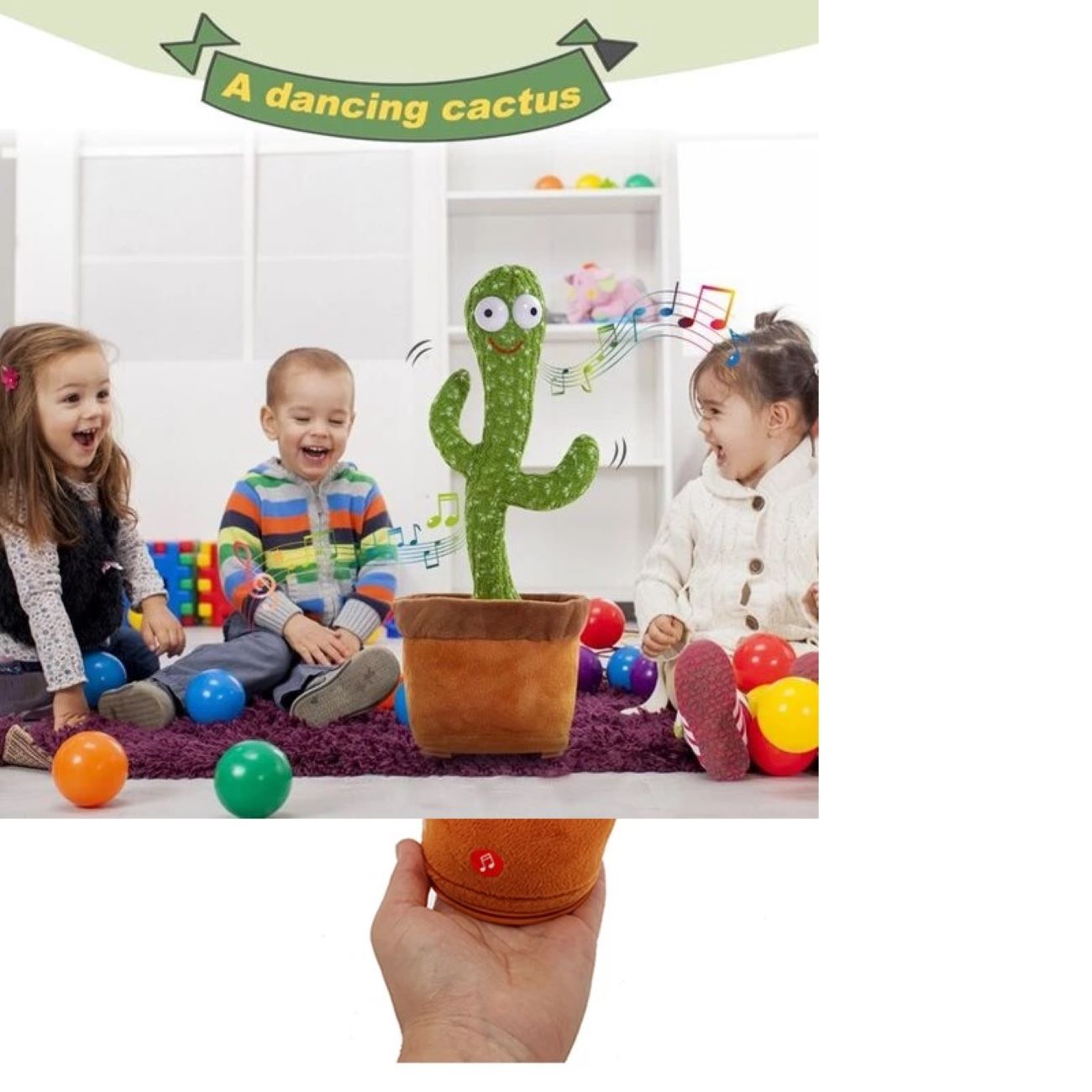 Musikalische tanzende Kaktus-Puppe für Kinder und Erwachsene