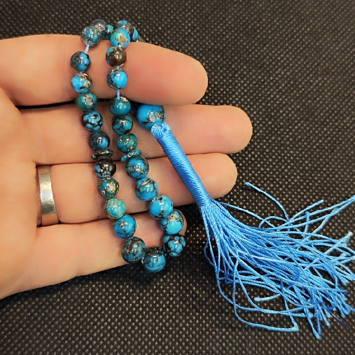 Persischer Neyshabur-Türkis-Rosenkranz – 33 Perlen Tasbih
