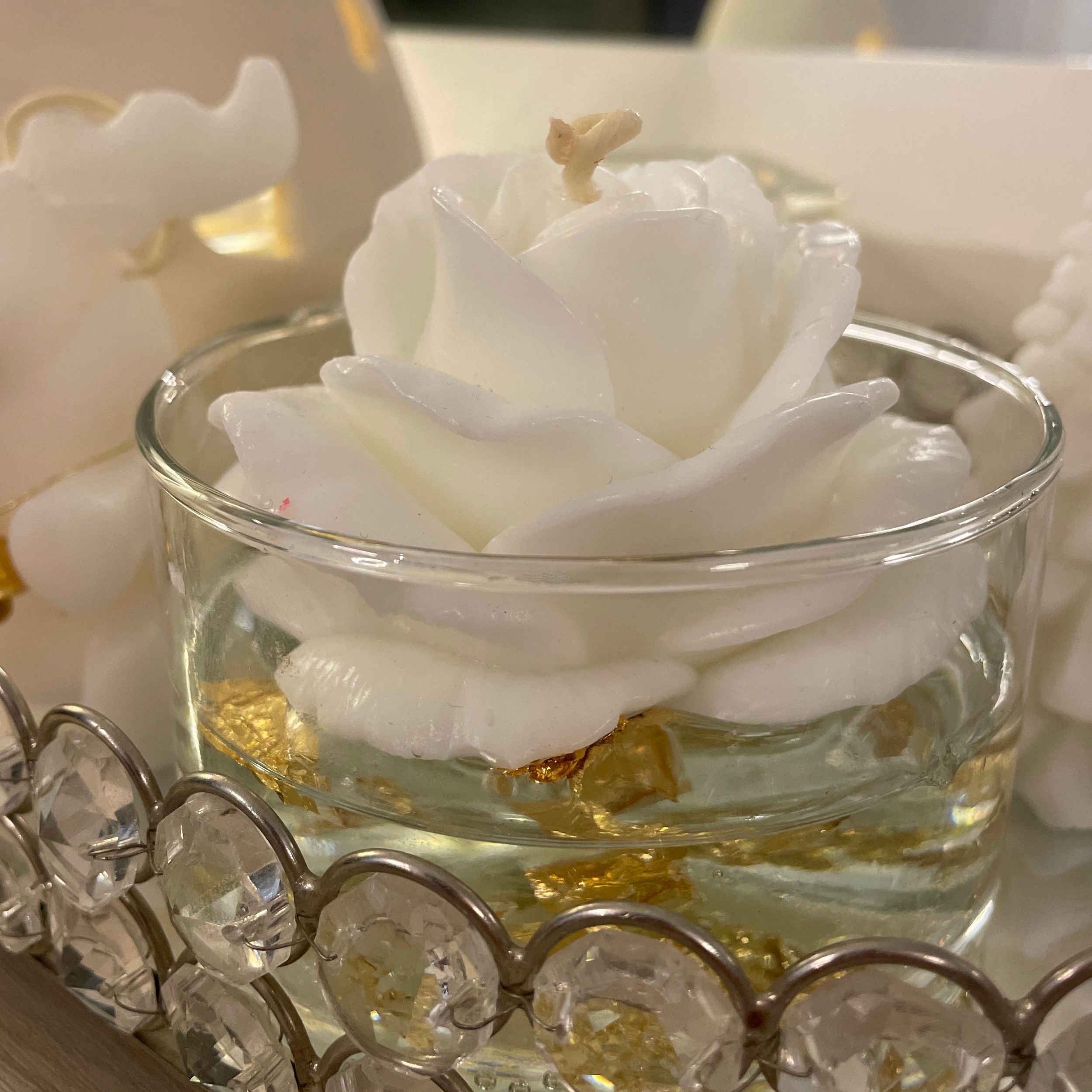 Duftkerze im Glas – Entspannung & jede Gelegenheit mit Lavendelduft und Blumendesign