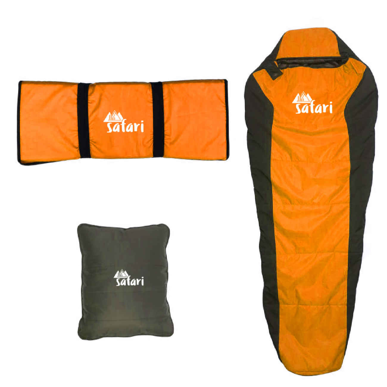 Einzel-Schlafsack – Mit Reisematte und Kissen für Camping, Wandern | Safari