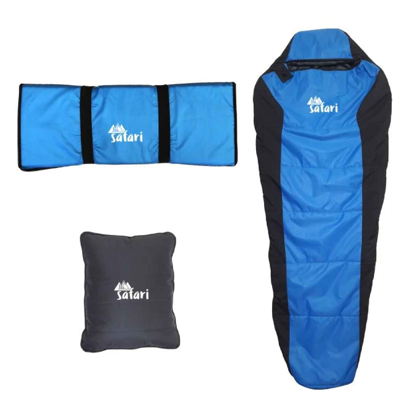 Einzel-Schlafsack – Mit Reisematte und Kissen für Camping, Wandern | Safari