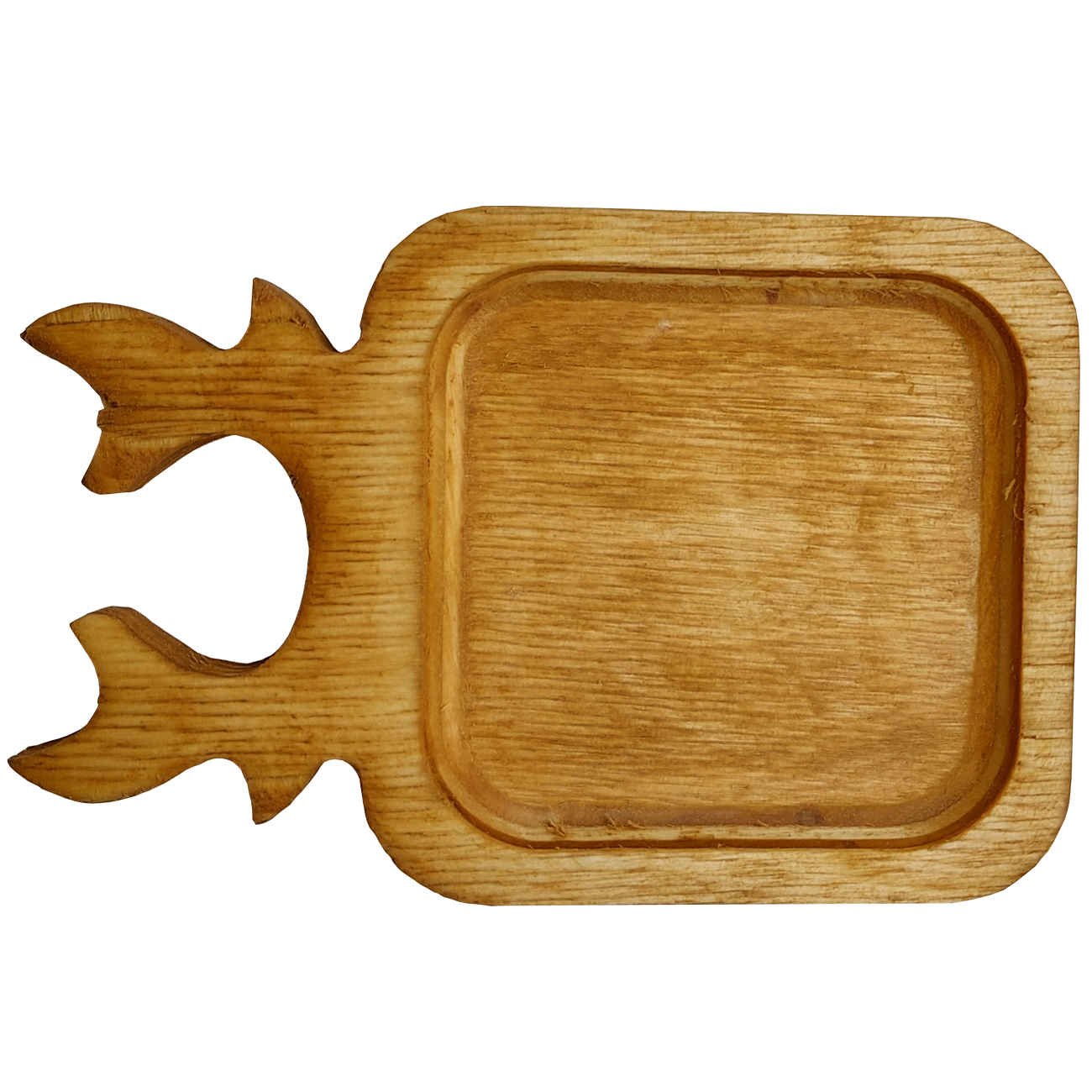 Quadratischer Holzuntersetzer – Design mit Hirschgeweih (2er-Pack)