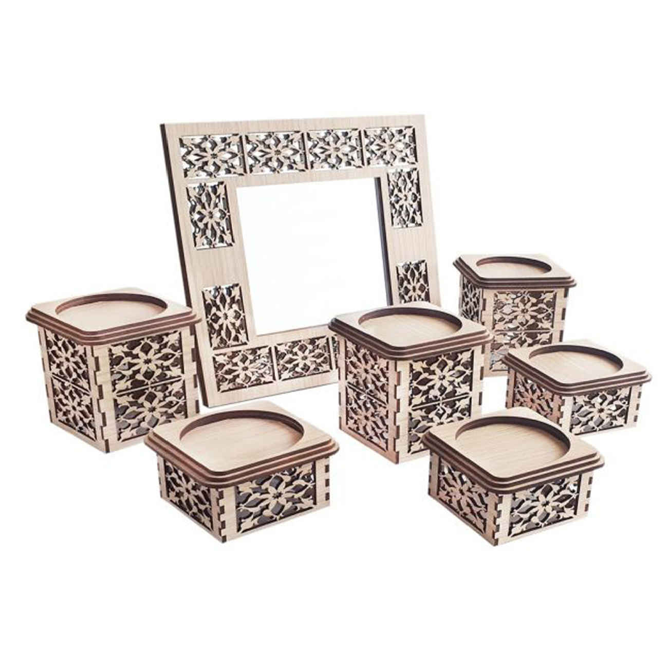 Holz-Haft-Seen-Set – Perfekt für Nowruz-Dekoration