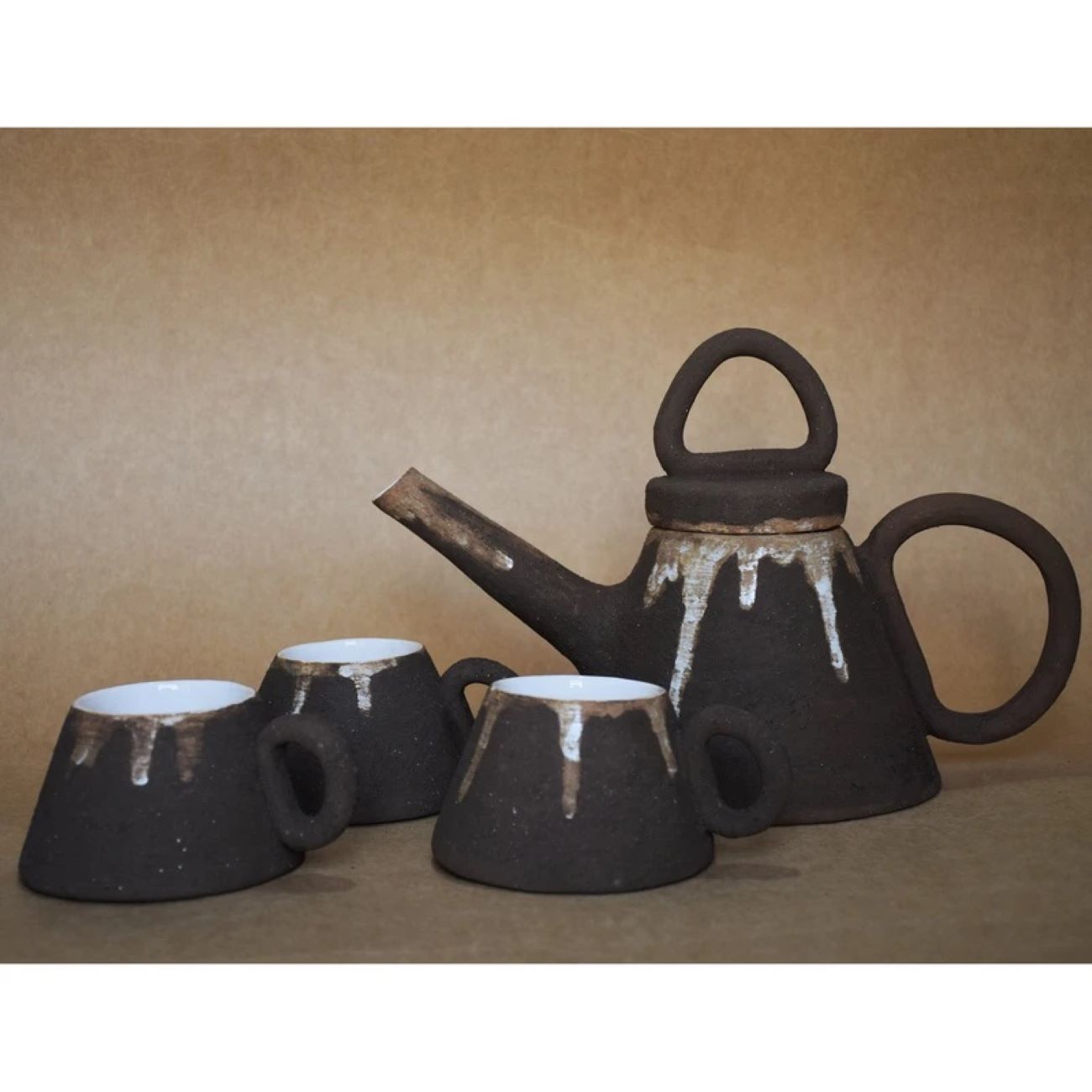 Künstlerisches handgefertigtes Töpfer-Teeset – Elegant, umweltfreundlich und modern für Zuhause und Geschenk
