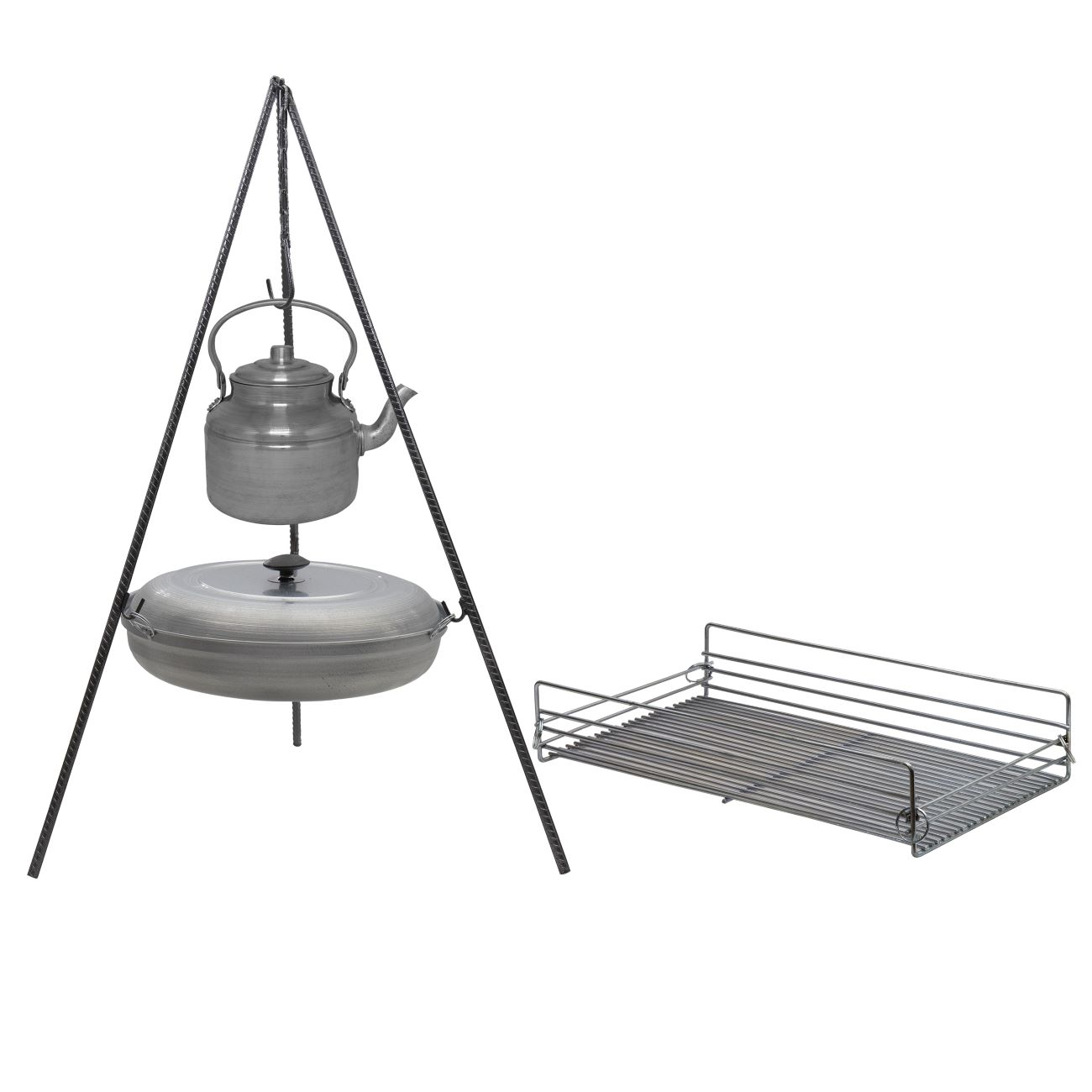 Outdoor-Camping-Pfanne – Leicht, Lagerfeuerkompatibel, Set aus 4