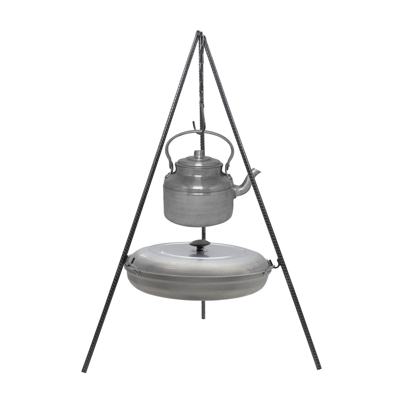 Kessel-Campingkochset, 4-teilig – Stativ, Grill, Pfanne & Kessel