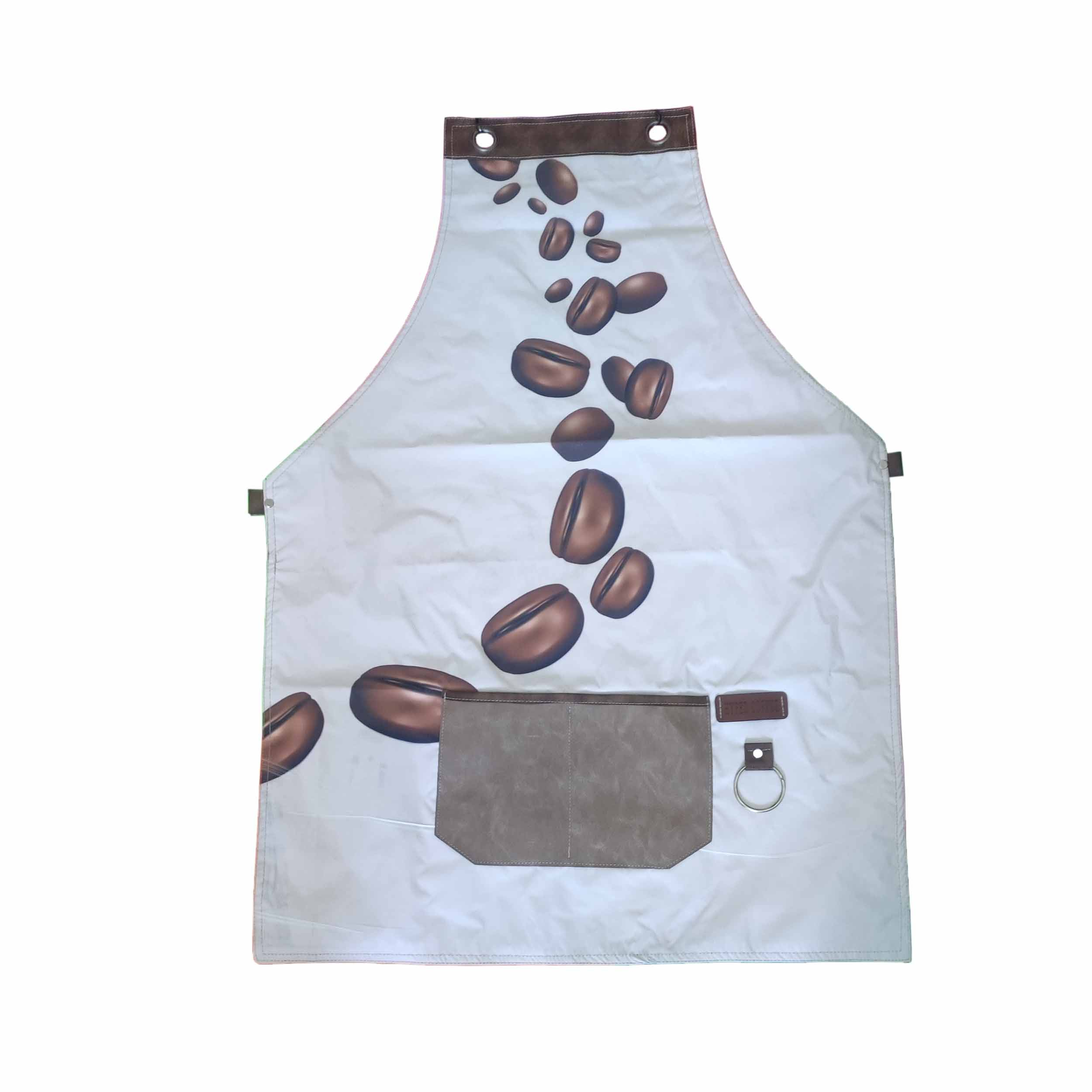 Moderne Barista-Schürze aus Kunstleder – Elegant & Stylisch in Grau
