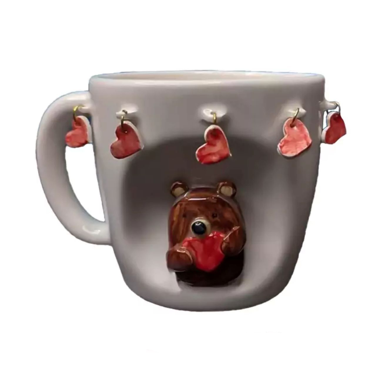 Bear & Heart Fantasy-Keramiktasse – Charmantes Geschenk für Tierliebhaber