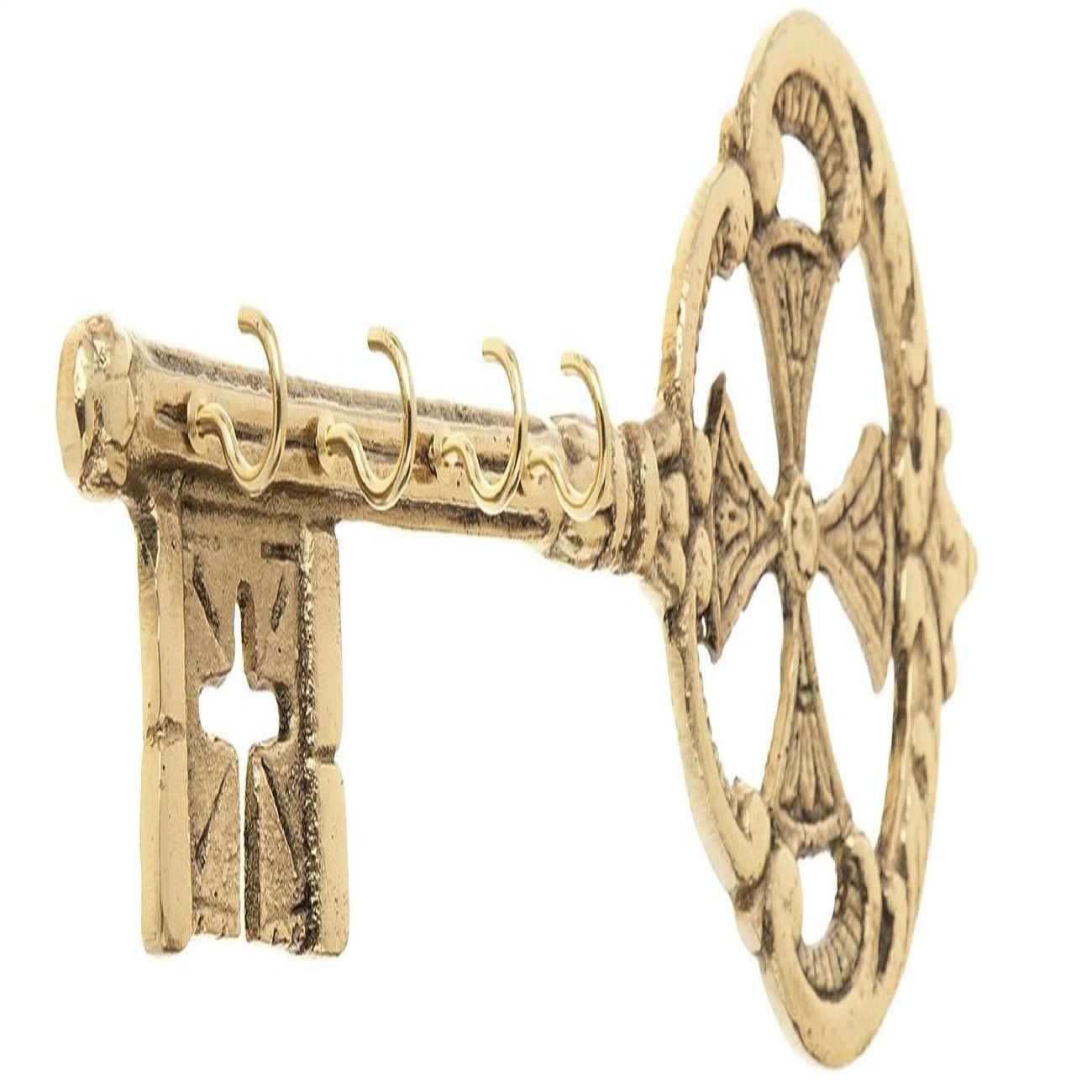 Messing Wandschlüsselhalter – Perfekt für die Wohnraumdekoration mit Schlüsseldesign in Gold