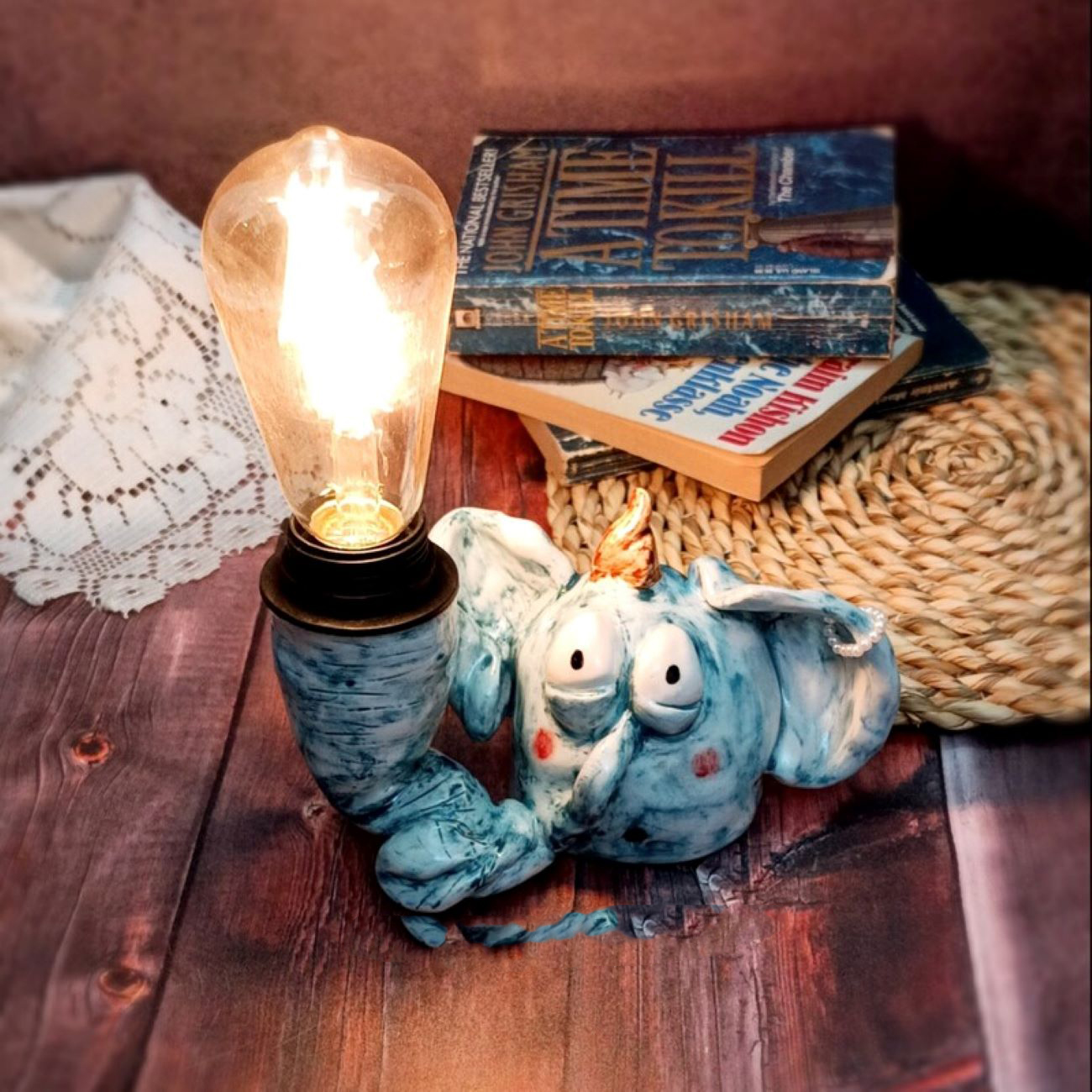 Blau Elefanten Schreibtischlampe – Kreative Beleuchtung