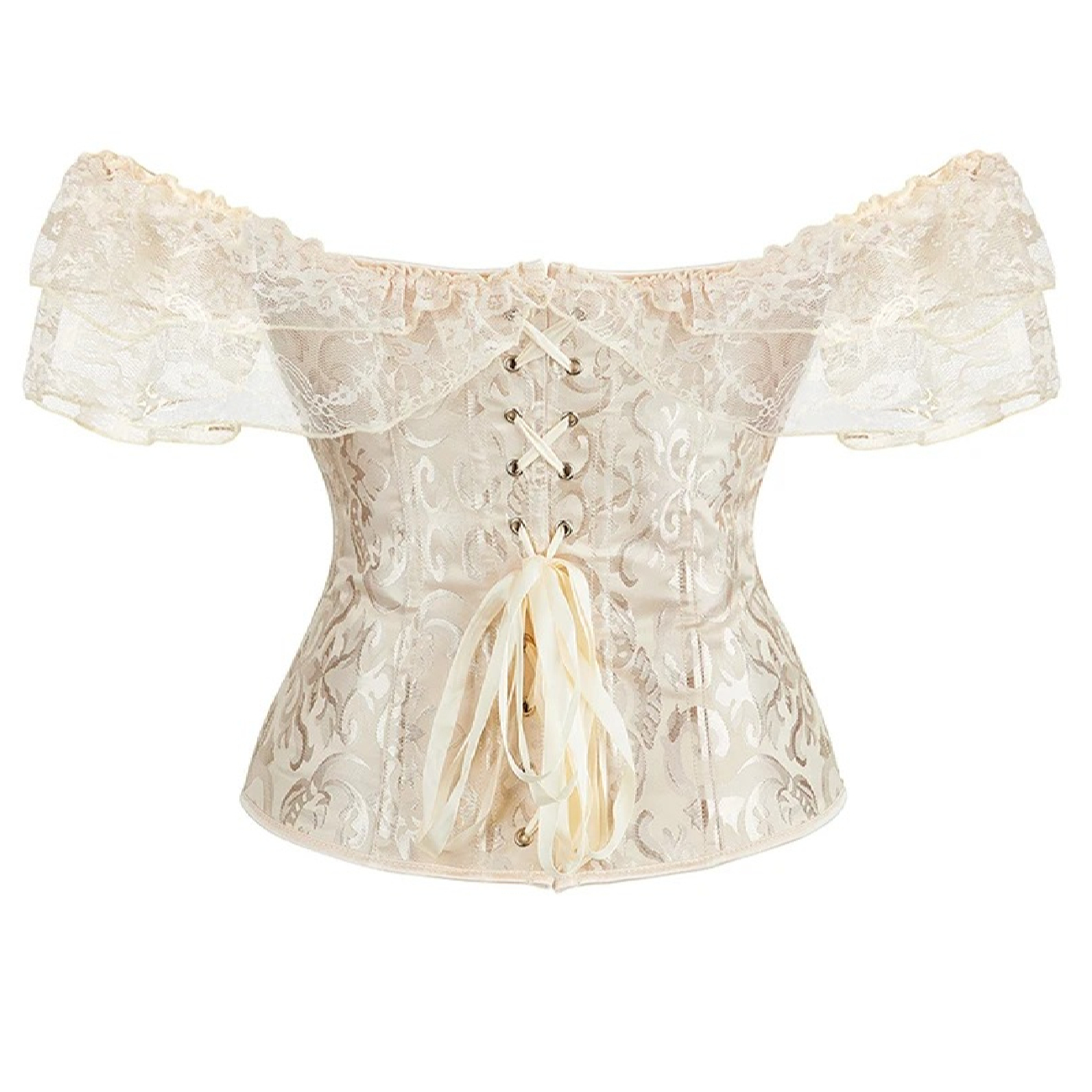 Bustier-Korsett – Perfekt für Partys mit Blumenmuster in Milchtönen