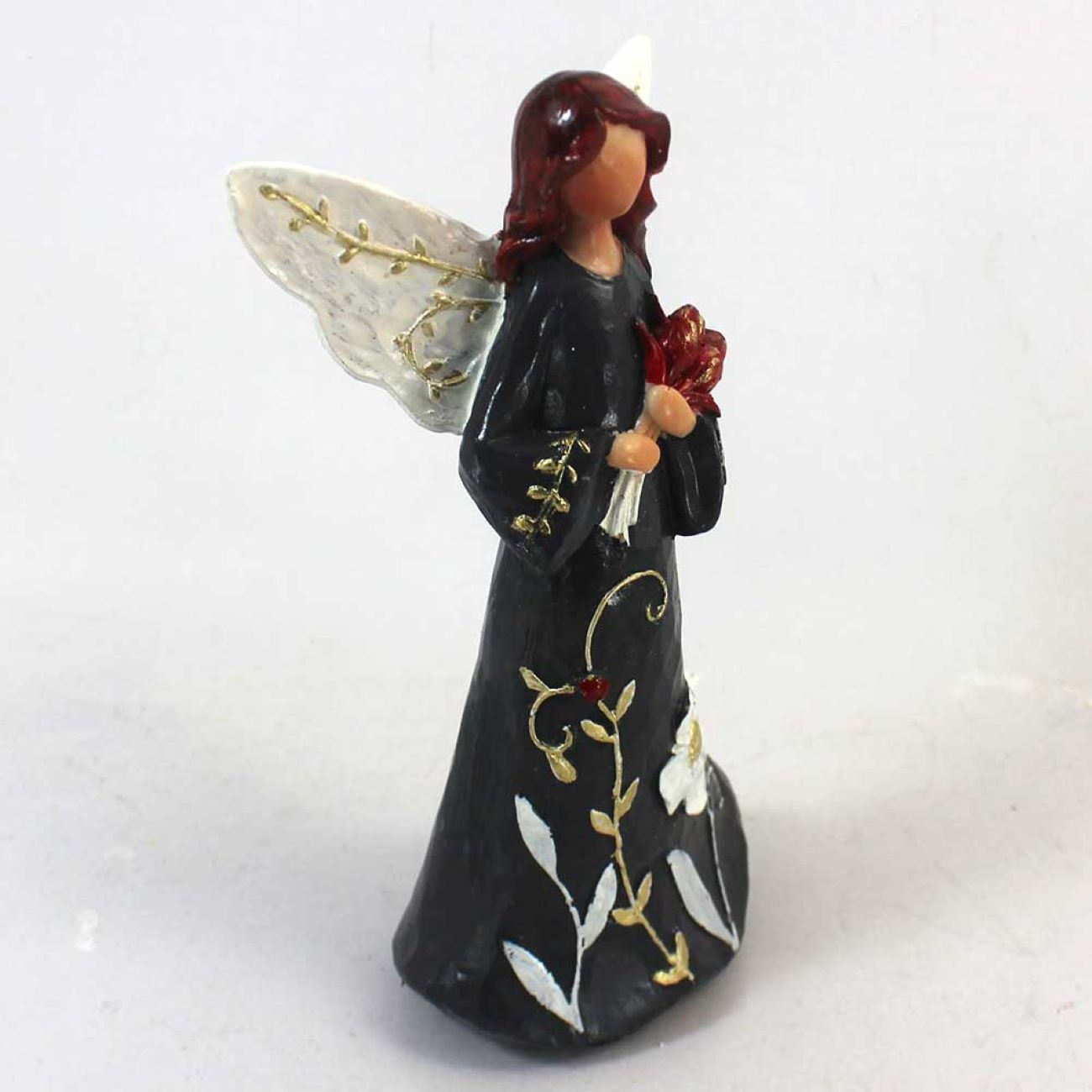 Anmutige Engel-Statue mit Strauß – Symbol für Gelassenheit und Eleganz, 2er-Set