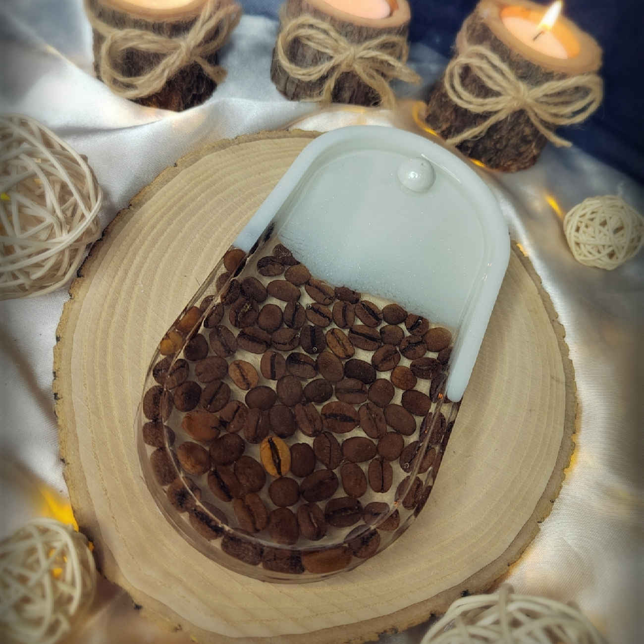 Handgefertigter Räucherstäbchenhalter aus Harz – Zen, Entspannung & Stil, Kaffeedesign