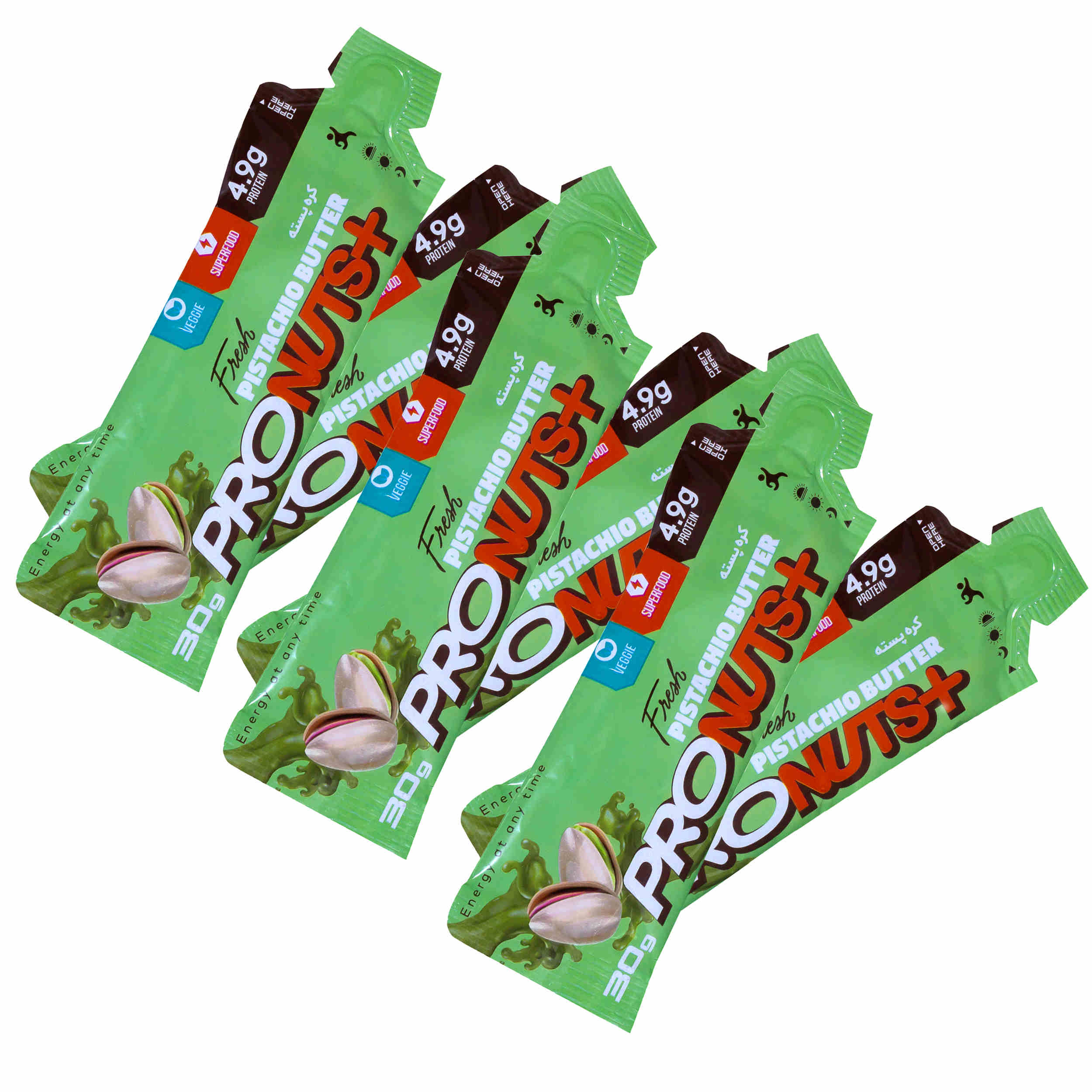 Iranische Pistazienbutter Einzelportion – Proteinreich, 30g (10 Stück)