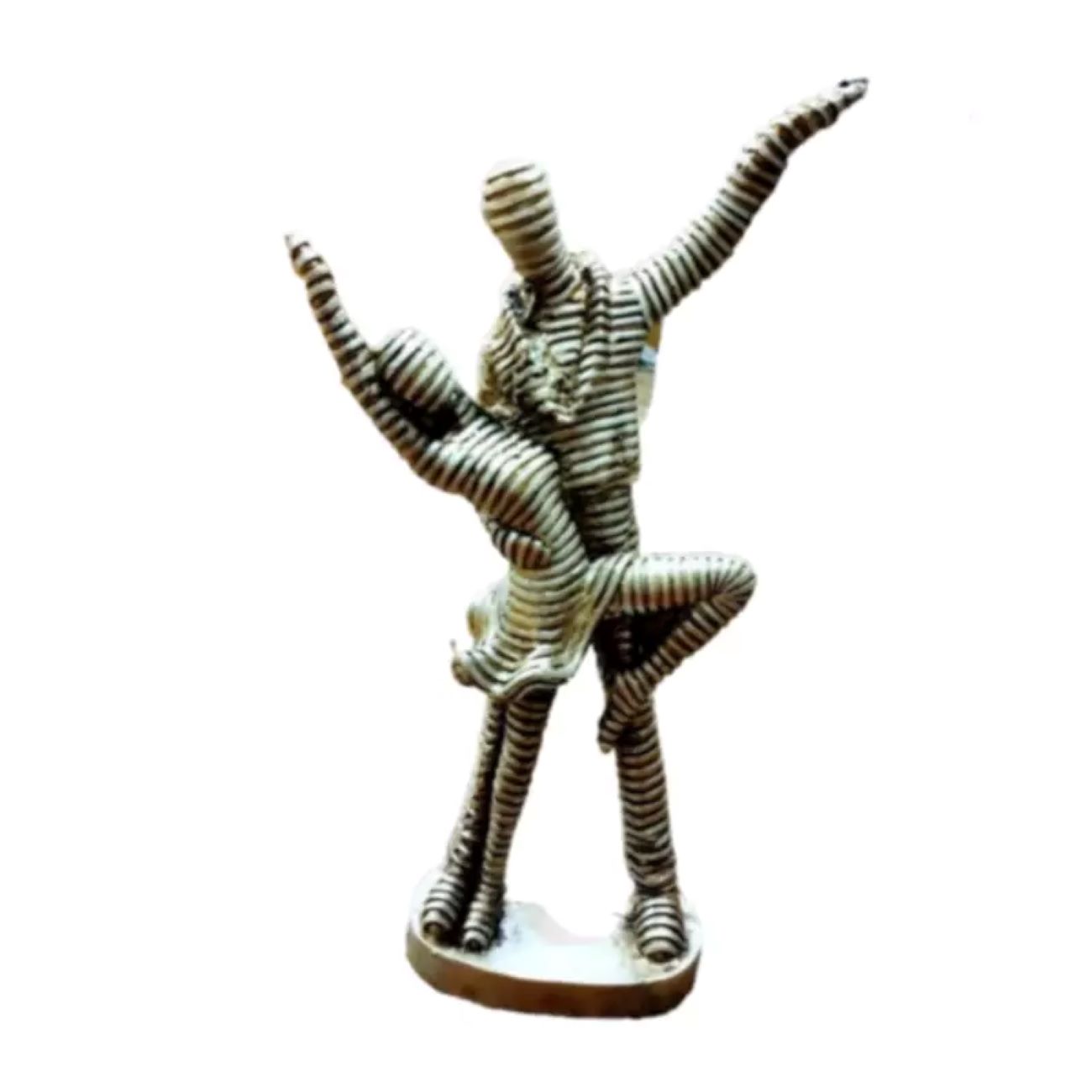 Mumien-Tänzer-Skulptur in Gold und Silber – Erlesene Kunst für stilvolle Dekoration