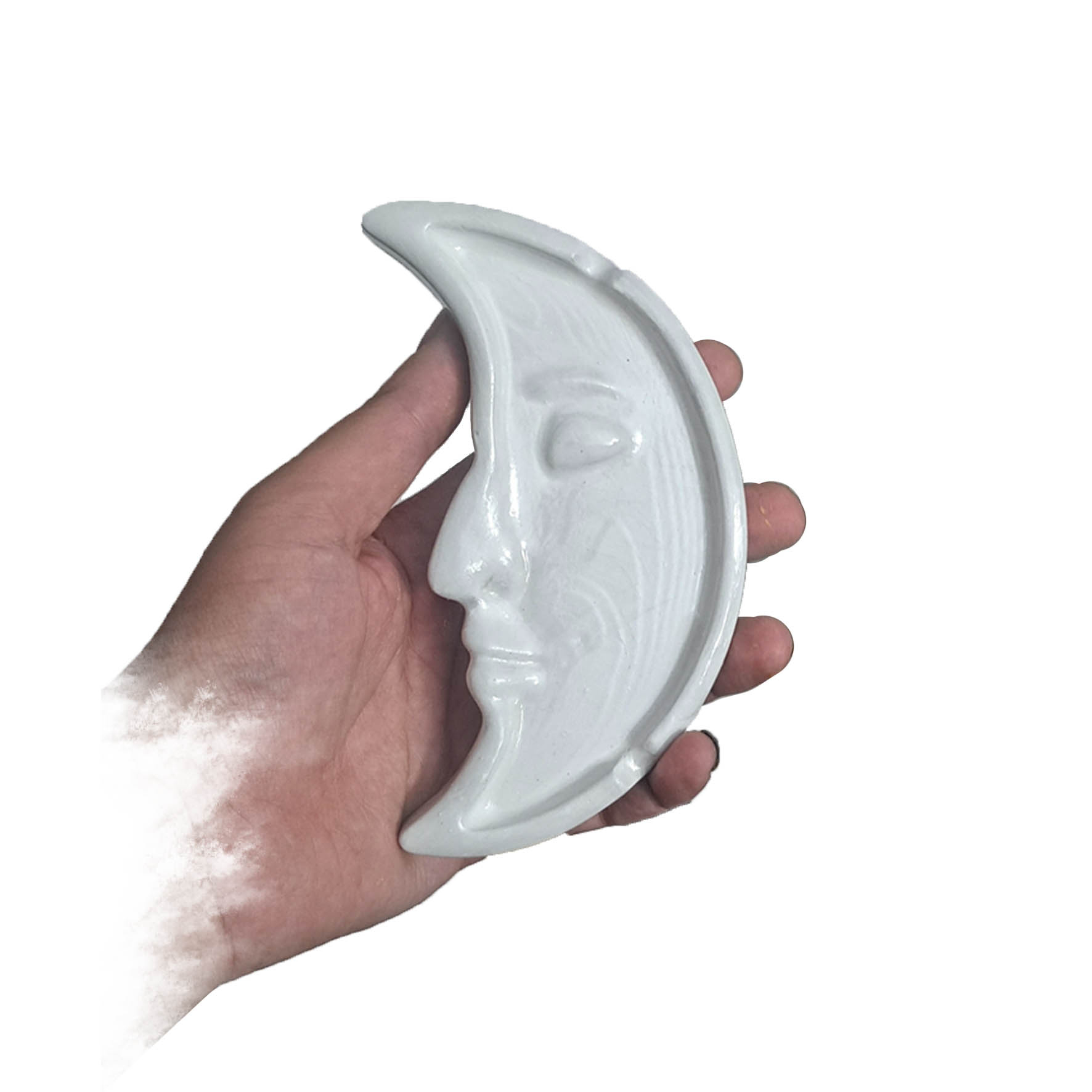 Besonderer Aschenbecher aus Keramik – Halbmond-Design, einzigartiges Raucherzubehör