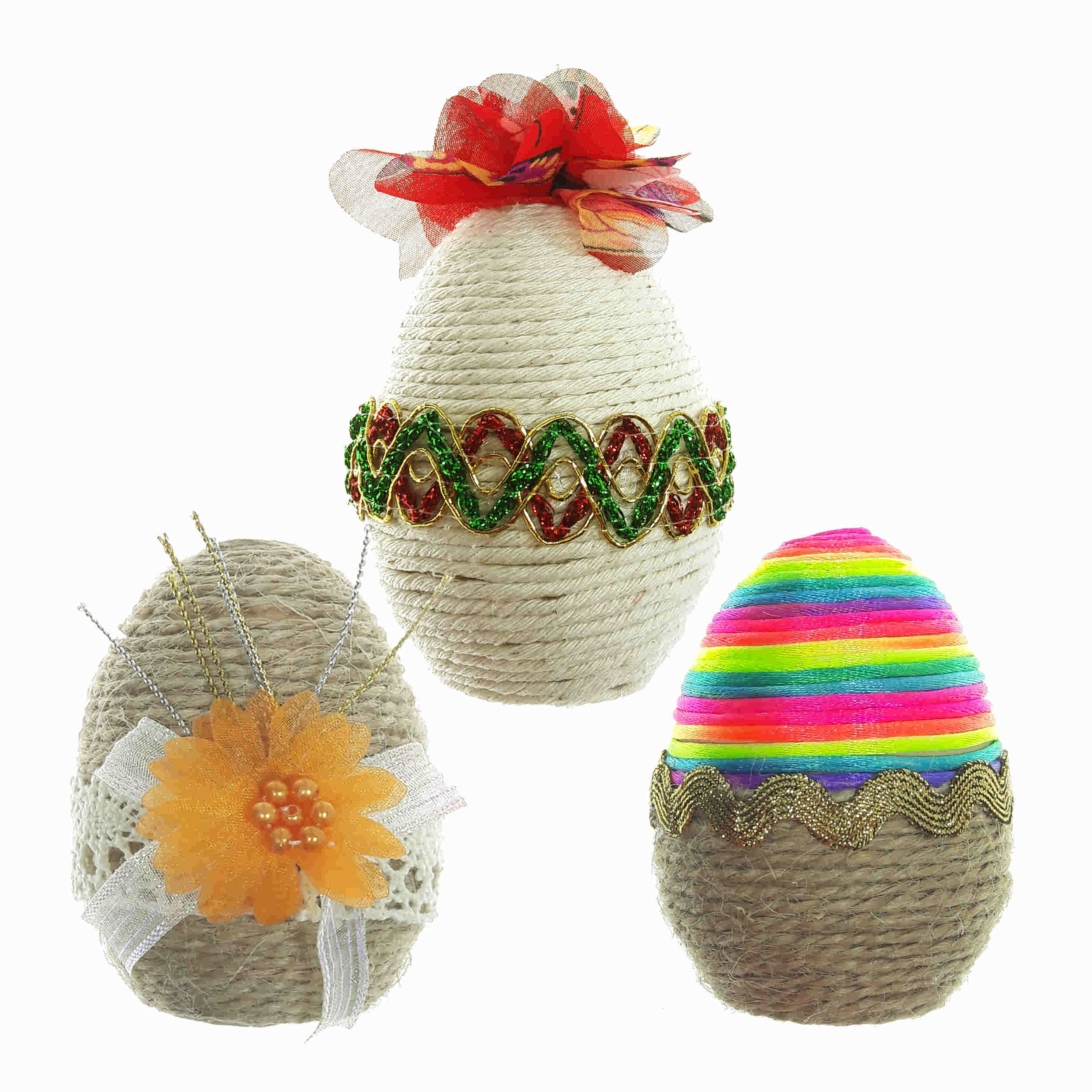 Bemalte Eier für Nowruz – Blumenmotiv (3er-Set)