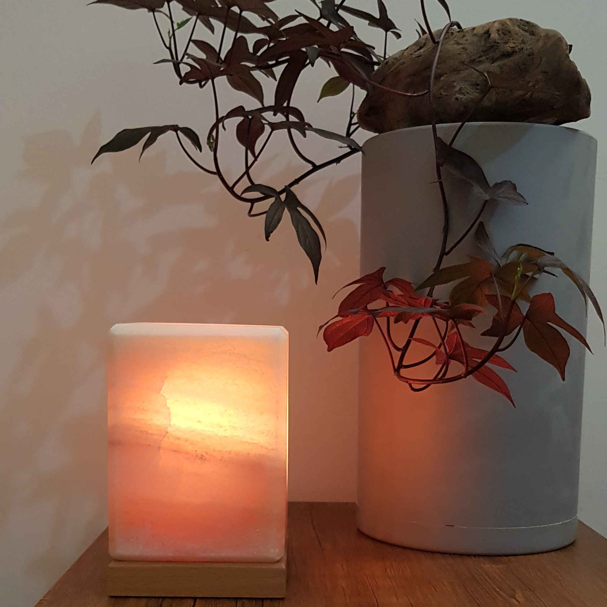Persische Salzsteinlampe – mit rechteckigem Design