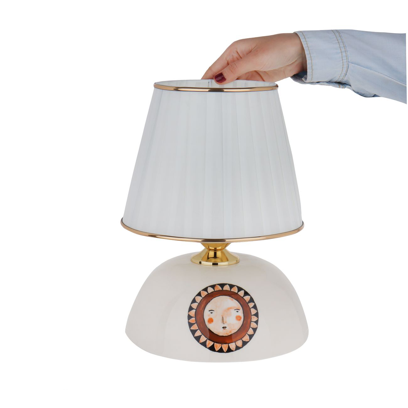 Stilvolle Keramiktischlampe mit Muster – Kunstvolle Beleuchtung